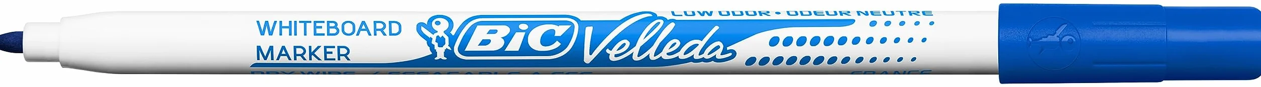 Bic 841841 marker do tablic suchościeralnych Velleda 1721, okrągła końcówka, niebieski