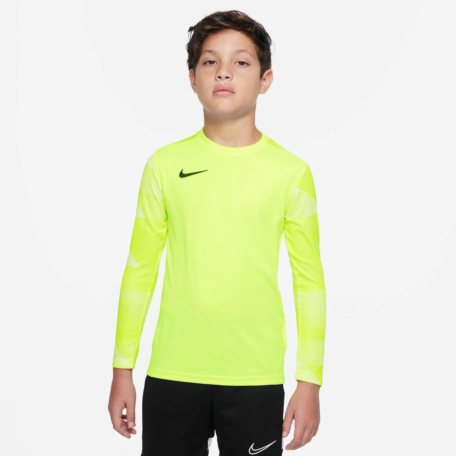 Nike chłopięcy Y NK DRY PARK IV JSY LS GK koszulka z długim rękawem, wolt/biały/(czarny), S
