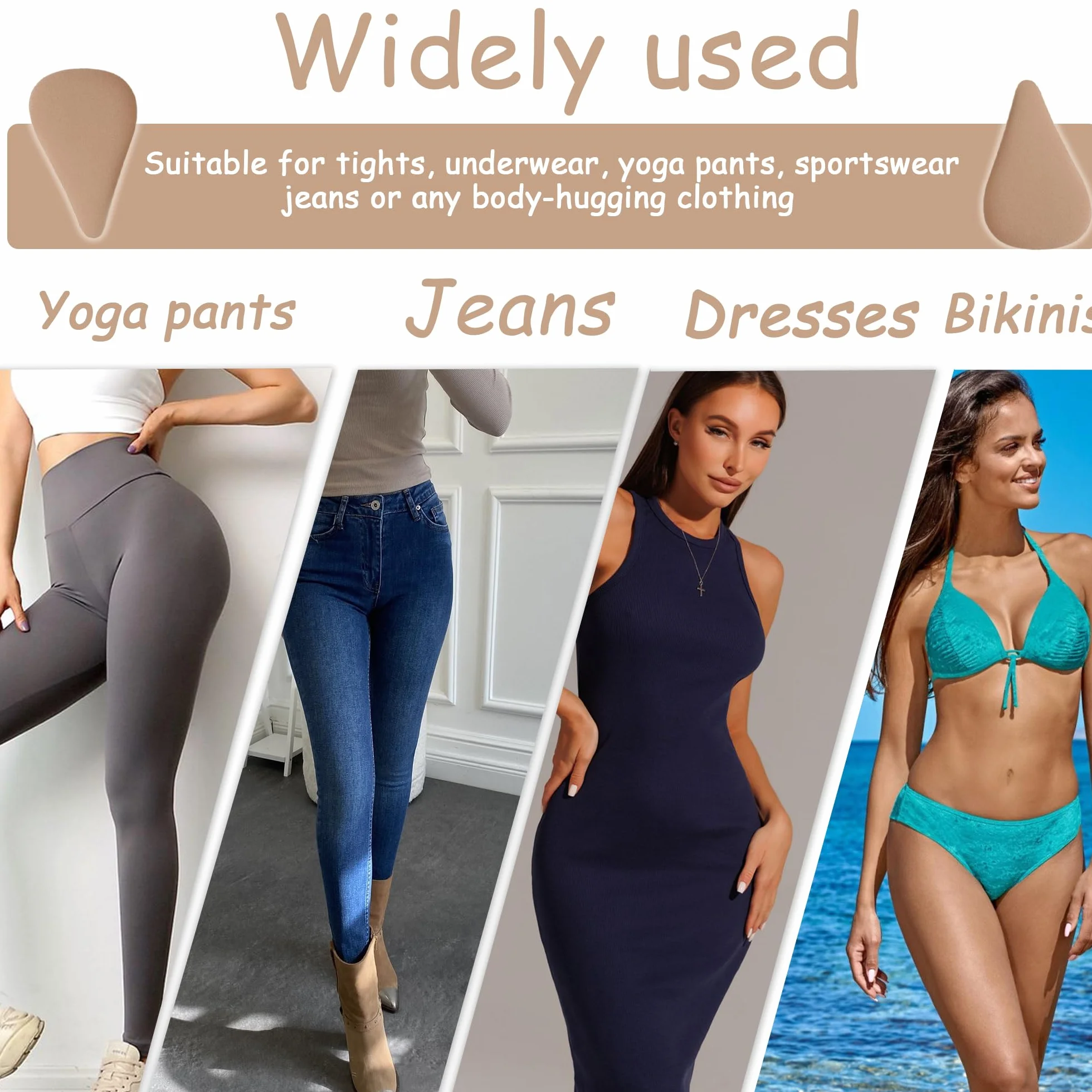Cameltoe wkładka Slip Slip Concealer Samoprzylepna silikonowa ochrona, niewidoczna, wielokrotnego użytku, do kostiumu kąpielowego, rajstop, spodni do jogi, bikini