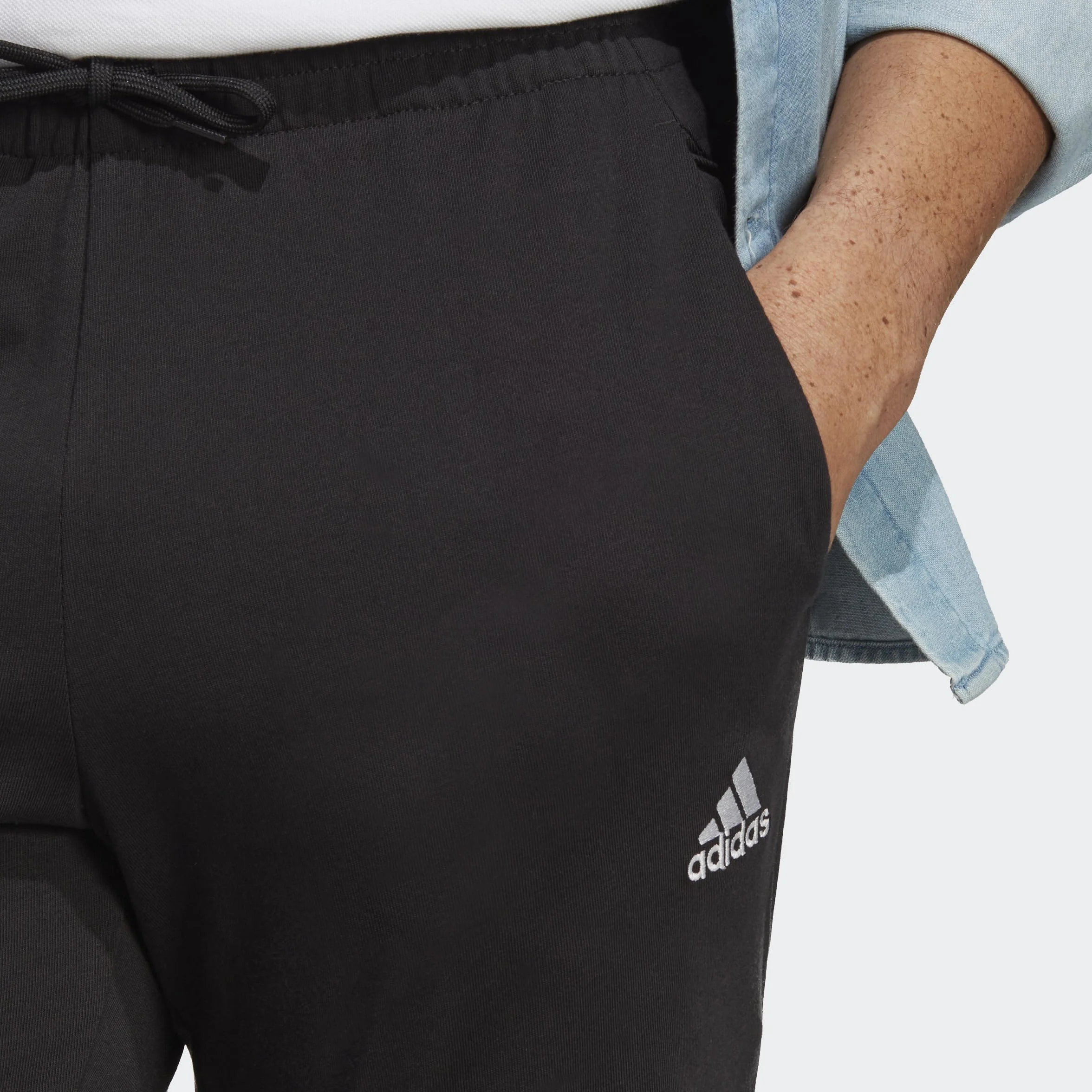 adidas Essentials Single Jersey Tapered Elasticized Cuff Logo Pants - Spodnie Mężczyźni