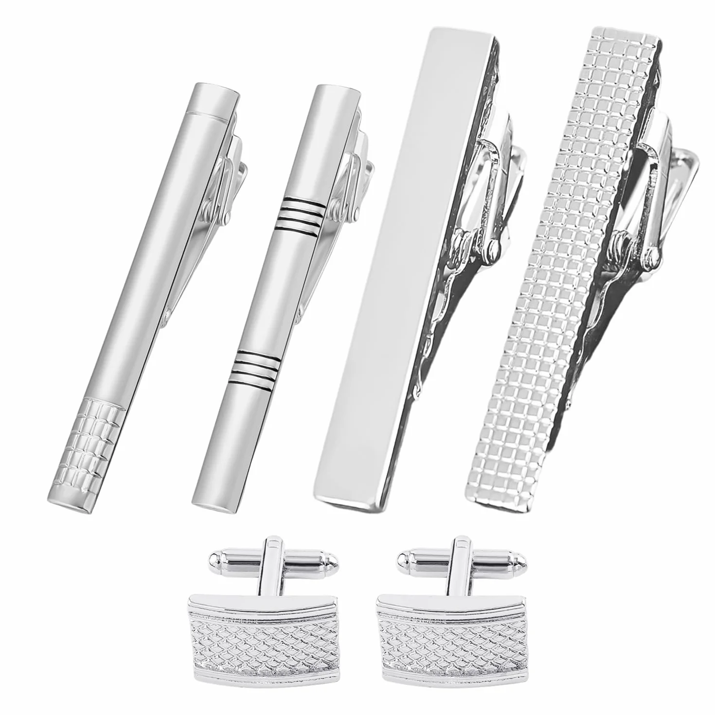 4 spinka do krawata, 1 para spinek do mankietów, akcesoria do garnituru, 4 cm, żelazo, nie