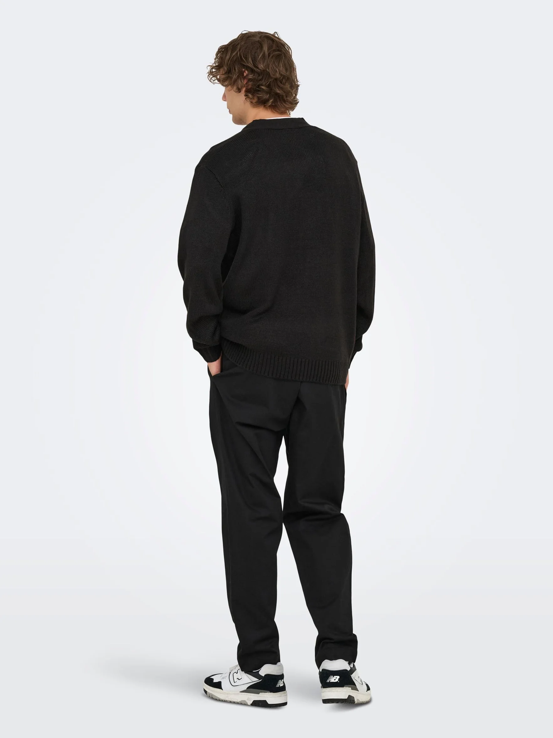 Only & Sons Knit Onsmajor RLX dzianinowy kardigan męski, czarny, S