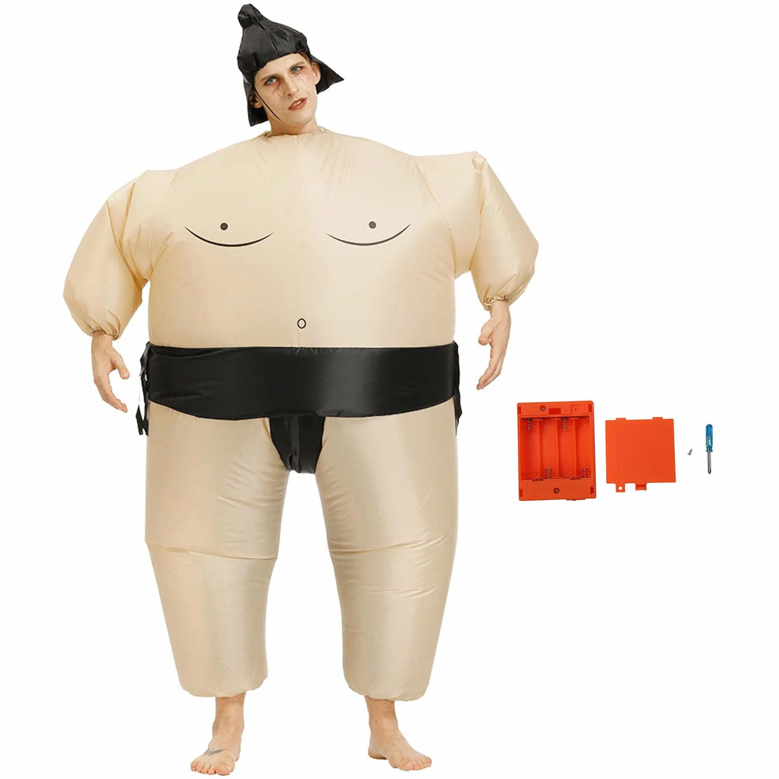 Nadmuchiwany Kostium, Zasilany Bateryjnie Kostium Zapaśniczy Sumo, Wodoodporny materiał Nadmuchiwane Kostiumy dla Dorosłych Dzieci, Impreza z Okazji Halloween Kostiumy Cosplay (150‑190cm)
