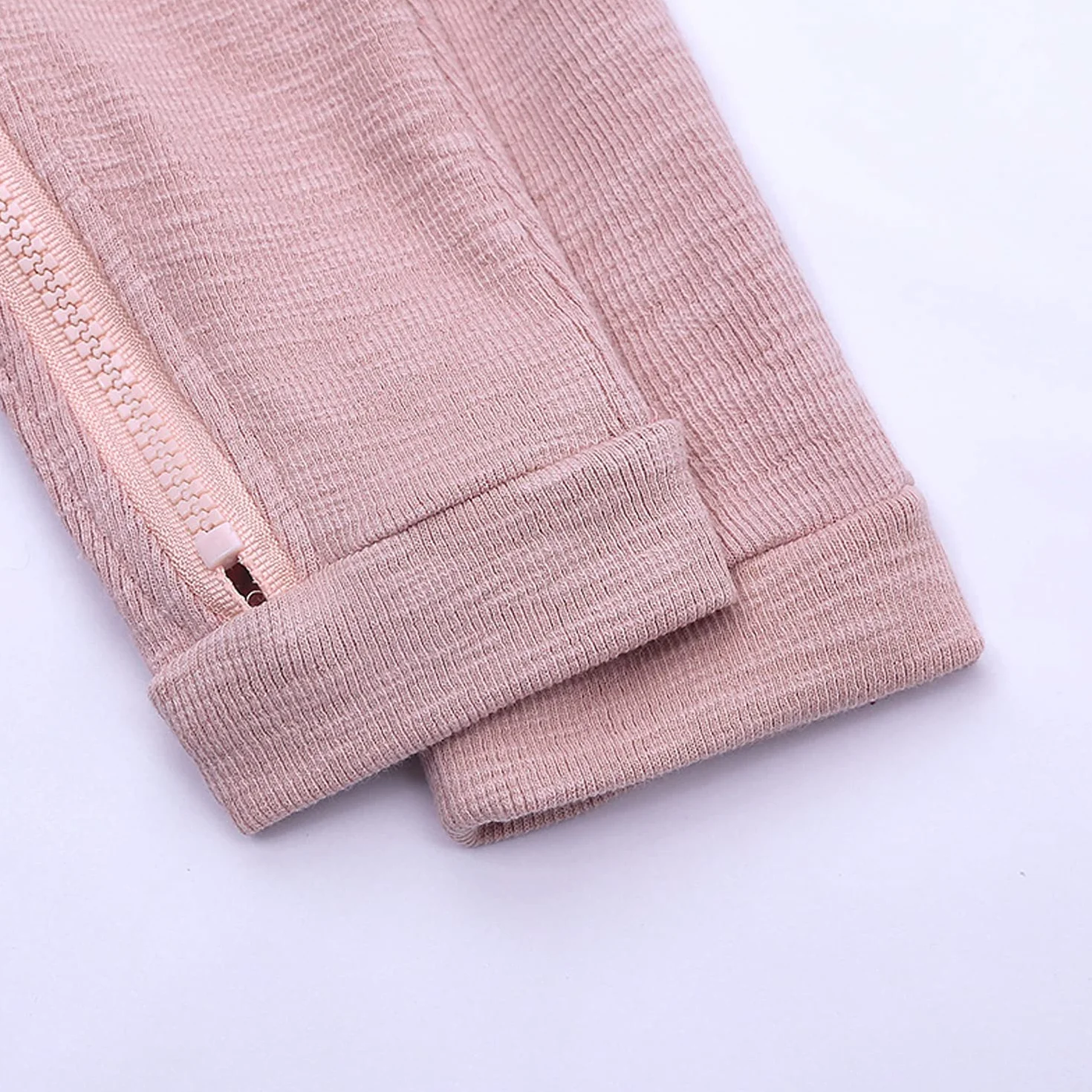 Maluch Unisex Baby Onesies Bawełniane Pajacyki Ucho Królika Z Długim Rękawem Zipper Romper Bunny Piżamy dla 0-18M Dziecka
