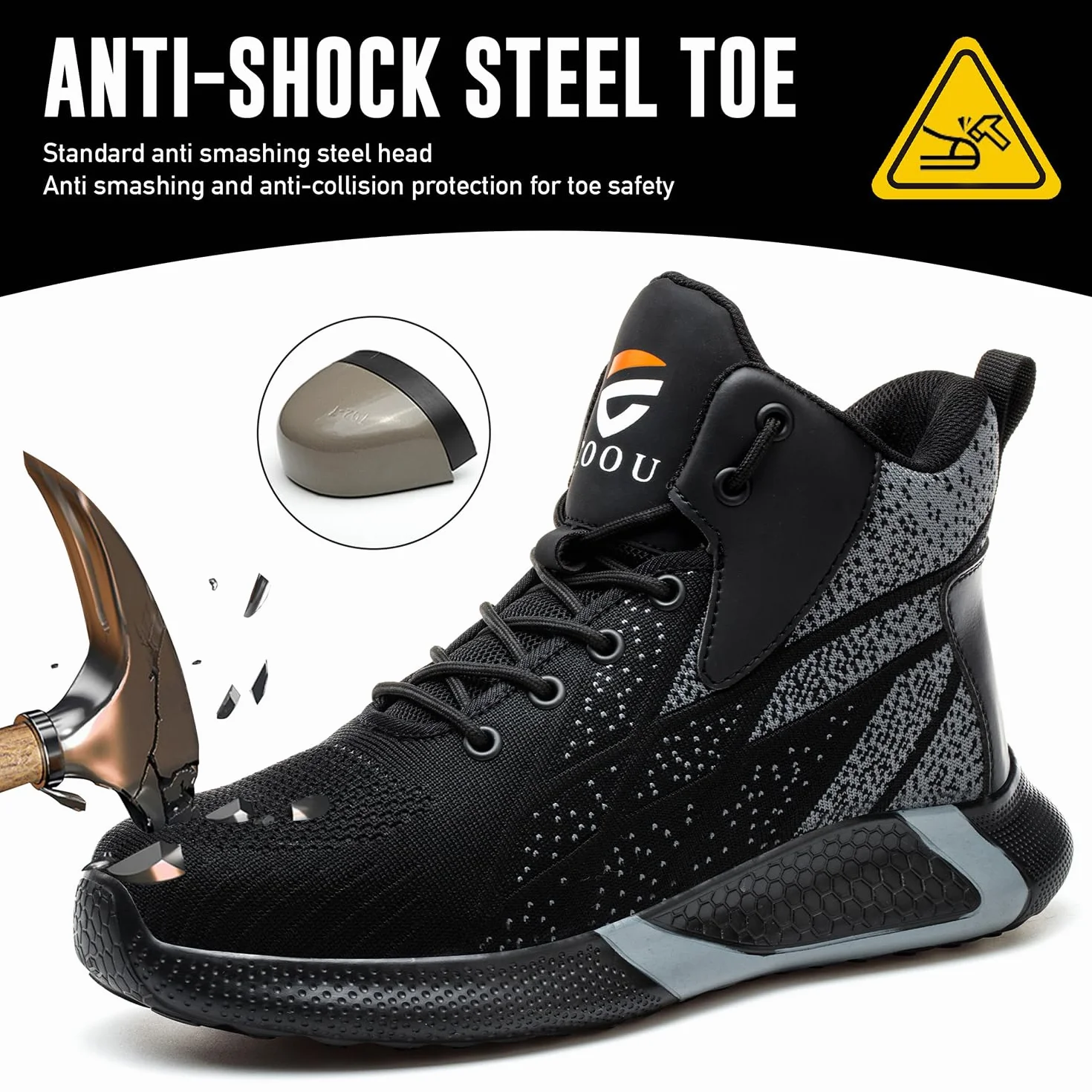 Buty ochronne dla mężczyzn wysokie buty robocze damskie lekkie i wygodne buty robocze ze stalowymi noskami oddychające buty ochronne