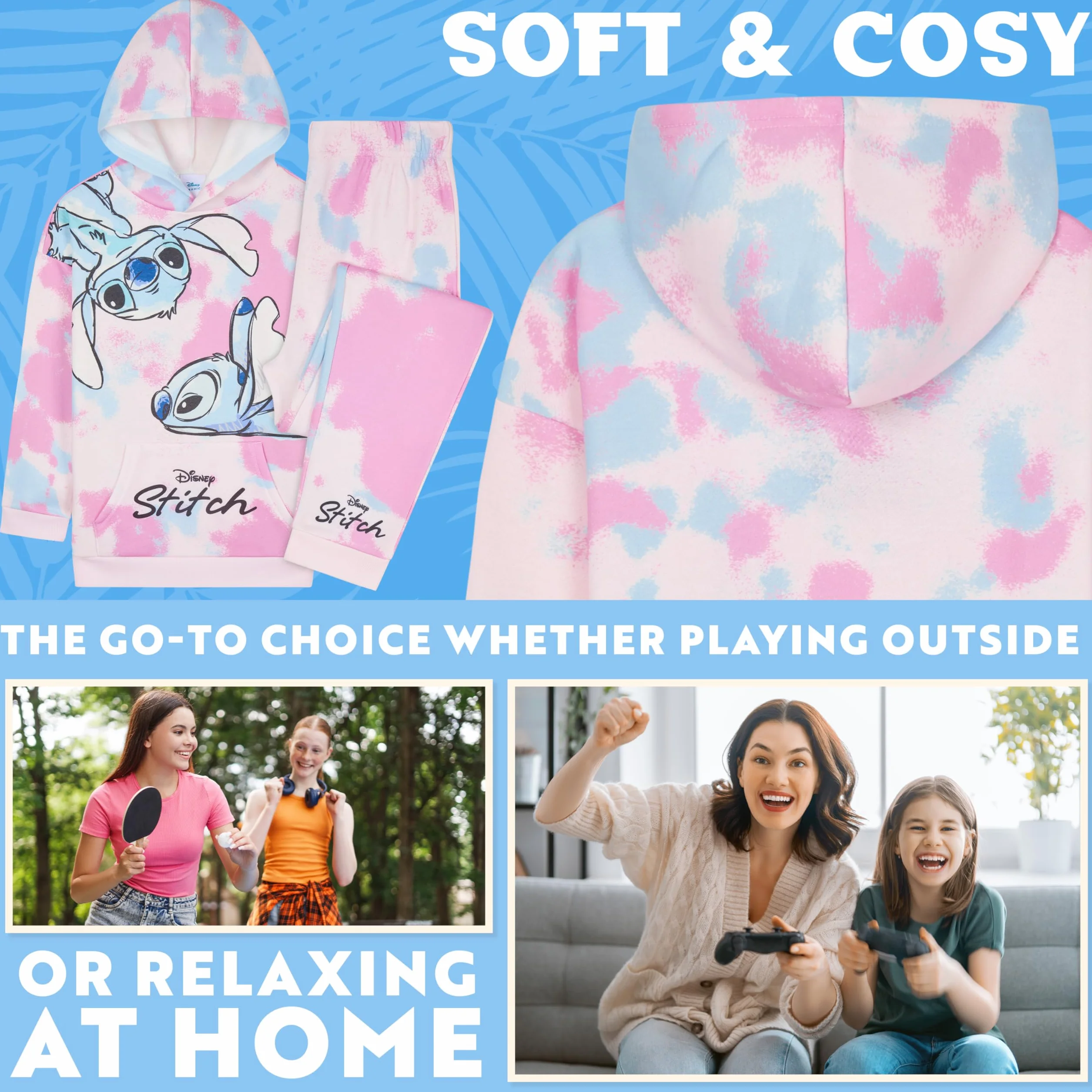 Disney Stitch dres dziewczęcy bluza z kapturem joggery 2 szt