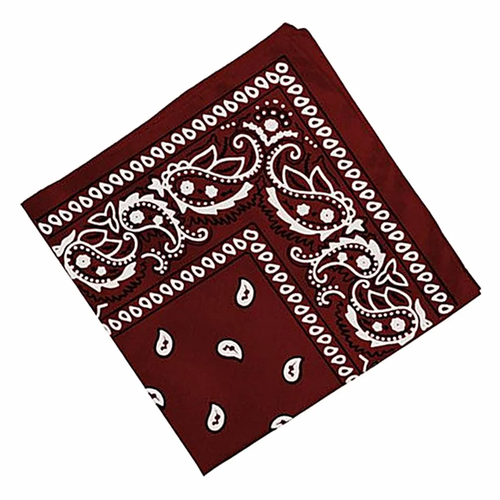 Unisex Bawełniana bandana Paisley Kowbojska głowa szalik chusta na głowę czerwona