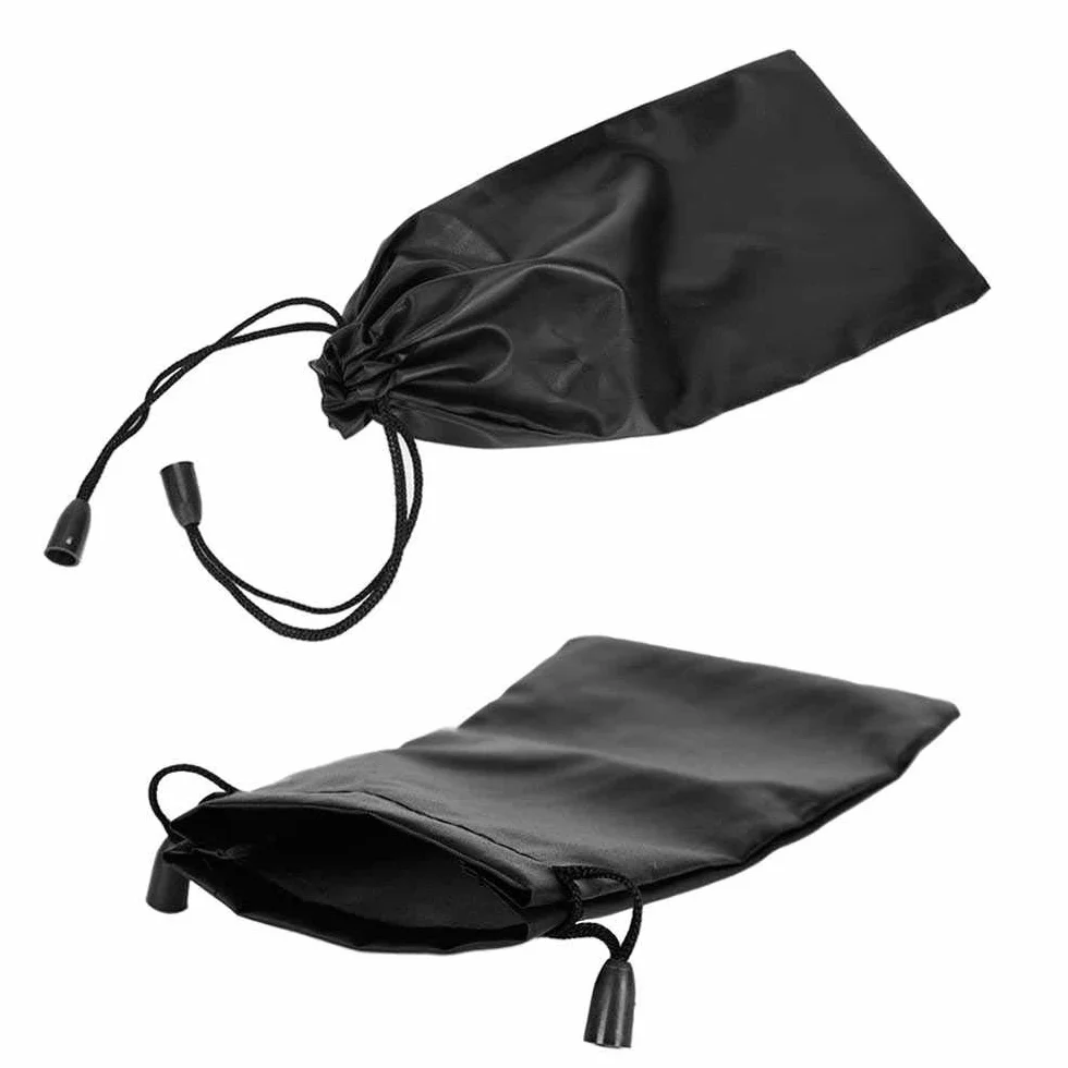 OcioDual 2 x woreczek na okulary, etui na okulary ze sznurkiem do ściągania, etui na okulary, czarne, czarny, m
