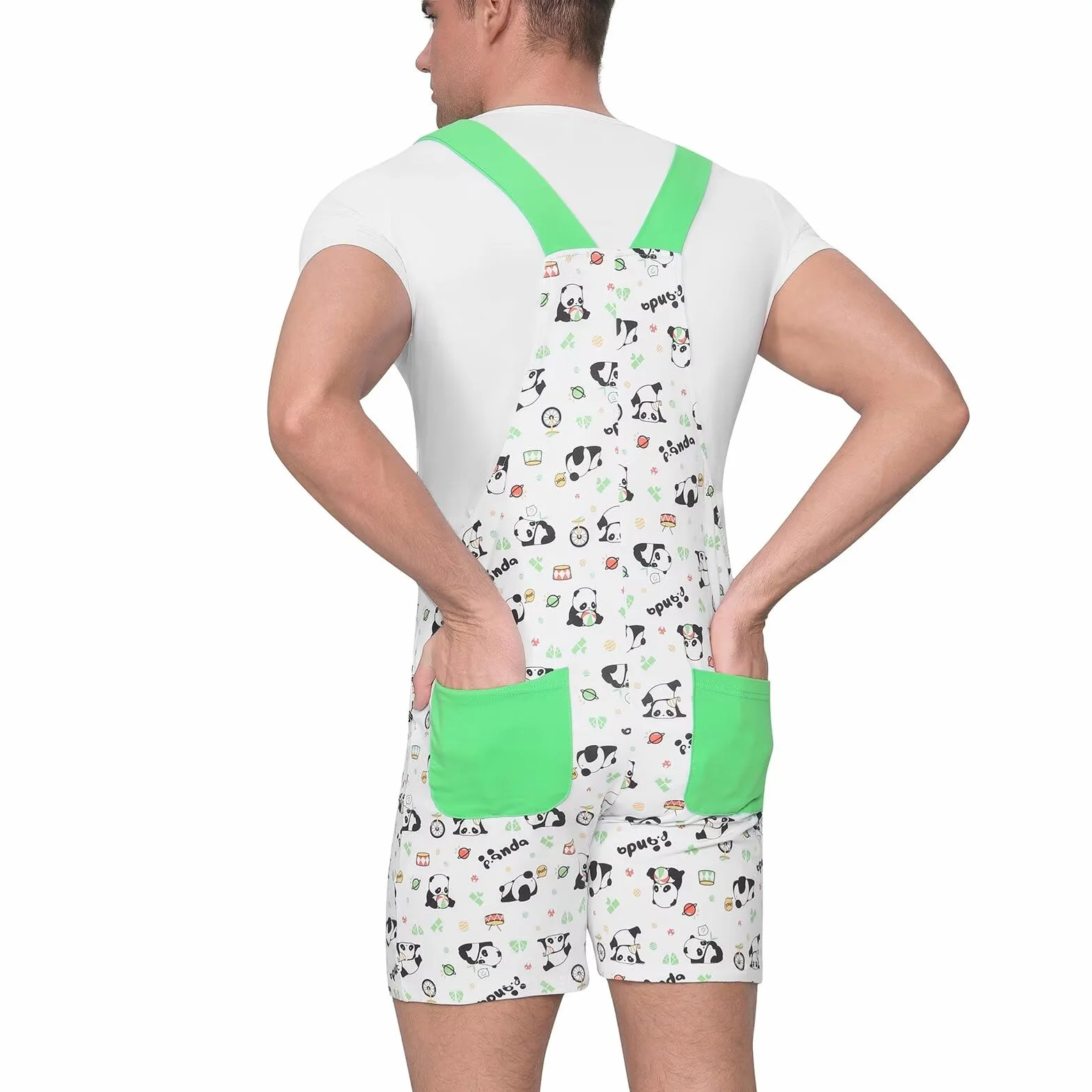 Landofgenie Spodnie Ogrodniczki dla Mężczyzn z Regulowanymi Szelkami i Kieszeniami – Idealne na Piżamę, Loungewear & Imprezy Cosplay