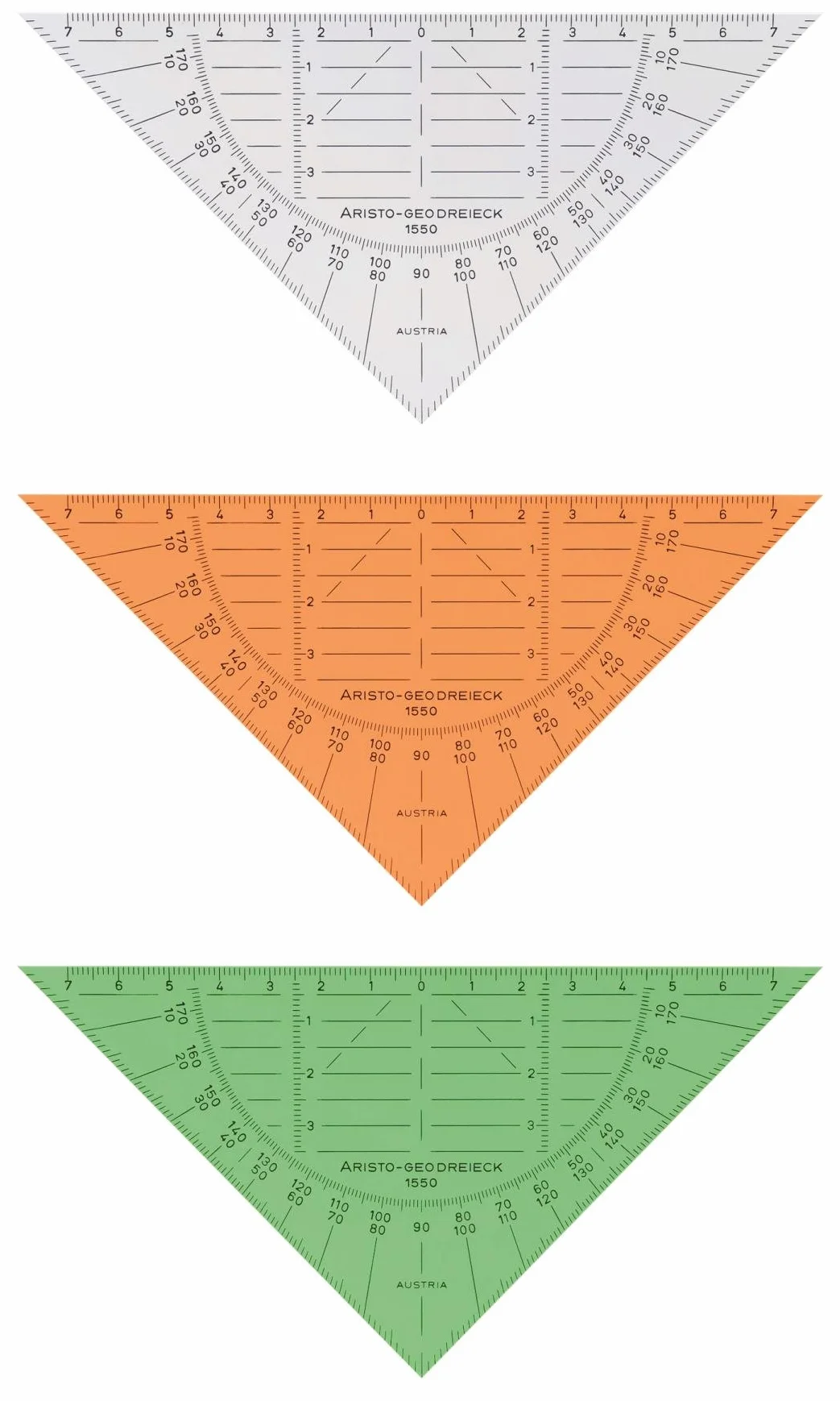 Aristo AR1550 ekierka geometryczna (16 cm, nietłukące się tworzywo sztuczne, wysoka dokładność wymiaru, odporne na ścieranie opis), przezroczysta