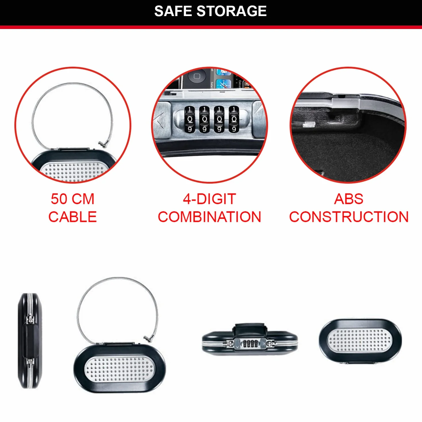 MASTER LOCK Mini sejf podróżny z kablem - 5900EURD
