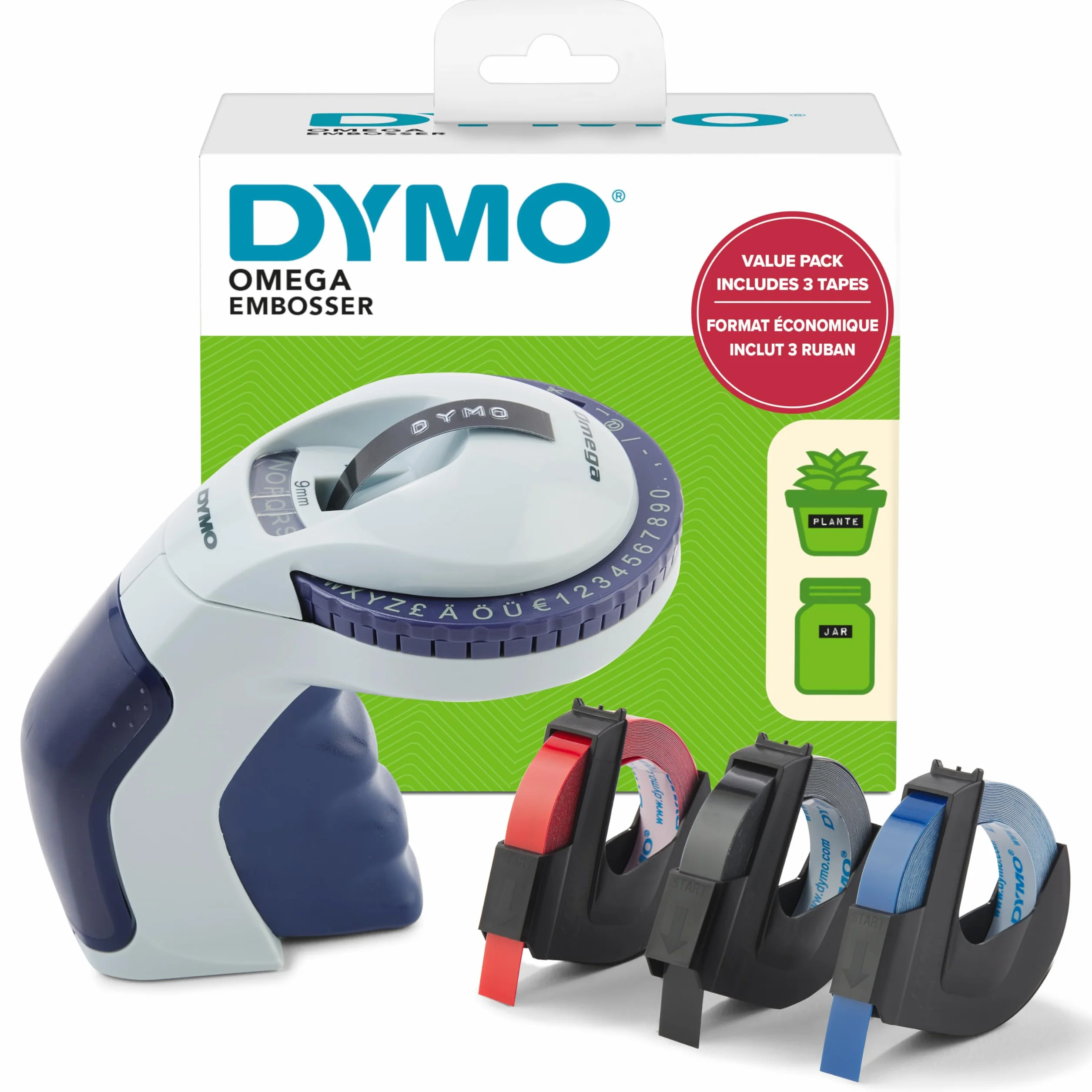 Dymo Omega 2182112 Drukarka Etykiet, Wielokolorowy, ‎6 x 21 x 7,8 cm