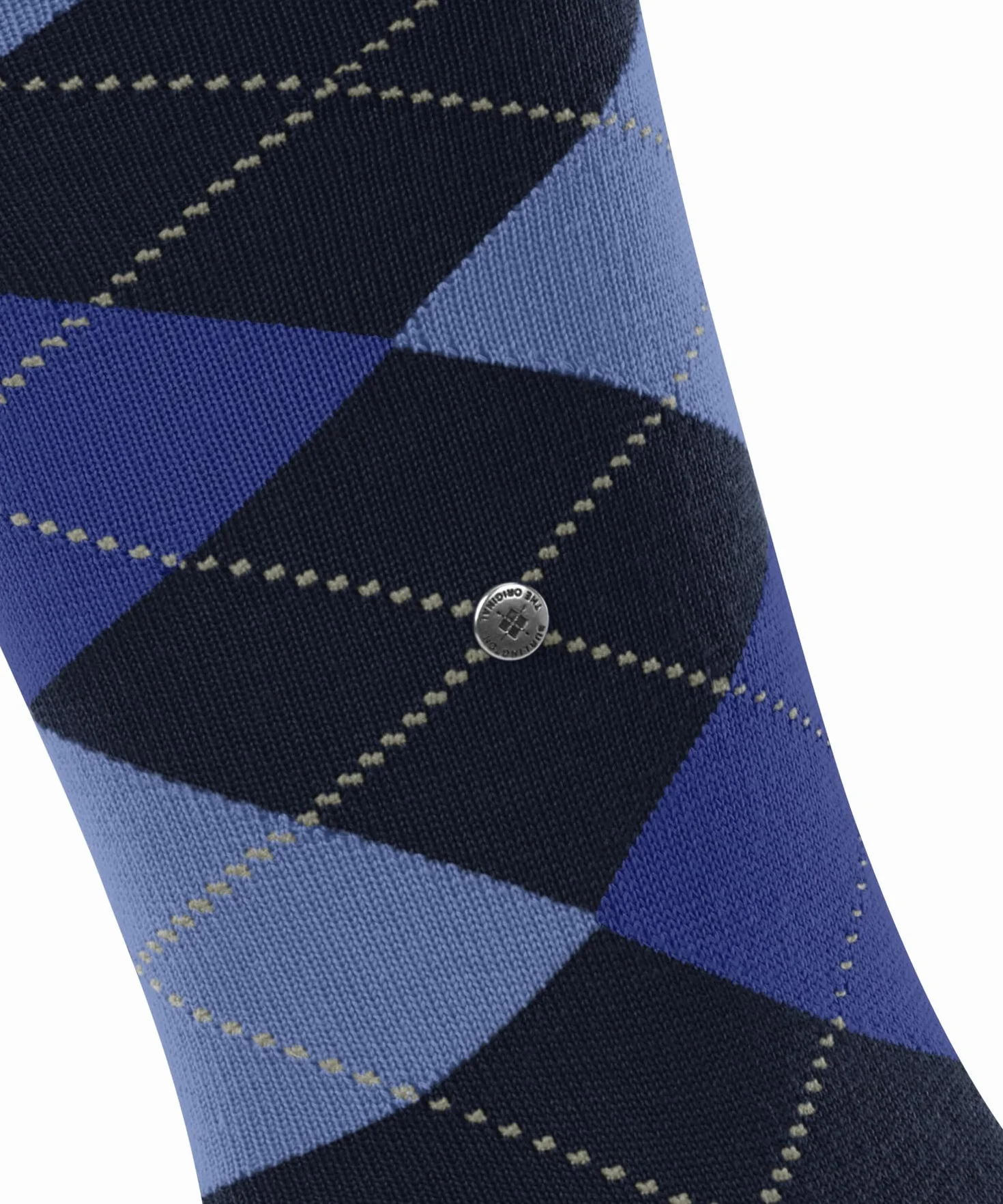 Burlington Mężczyźni Podkolanówki Edinburgh M Kh Wełna długie z wzorem 1 Para, Niebieski Marine 6120, 40-46