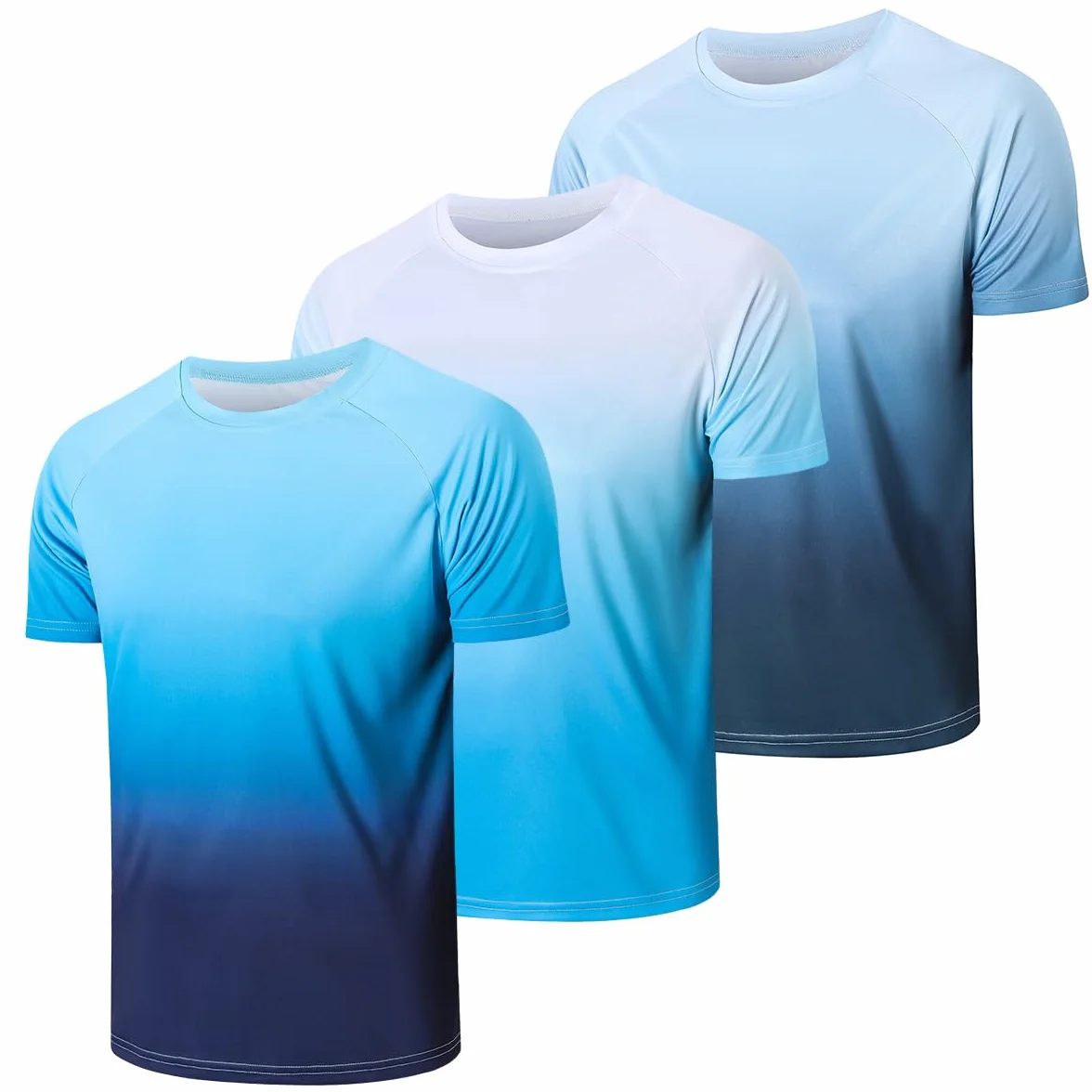 Cimic 3-pak Rashguard UV Koszula męska UPF 50+ UV Swim Tshirt Ochrona przed słońcem Oddychająca, szybkoschnąca, do surfowania na świeżym powietrzu do biegania