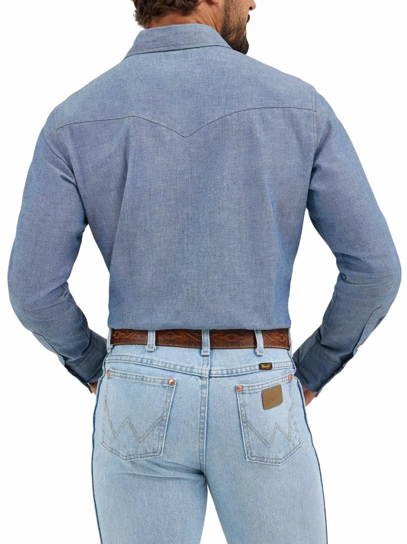 Wrangler Western Mężczyźni Cowboy Cut Western Long Sleeve Snap Work Shirt Firm Finish