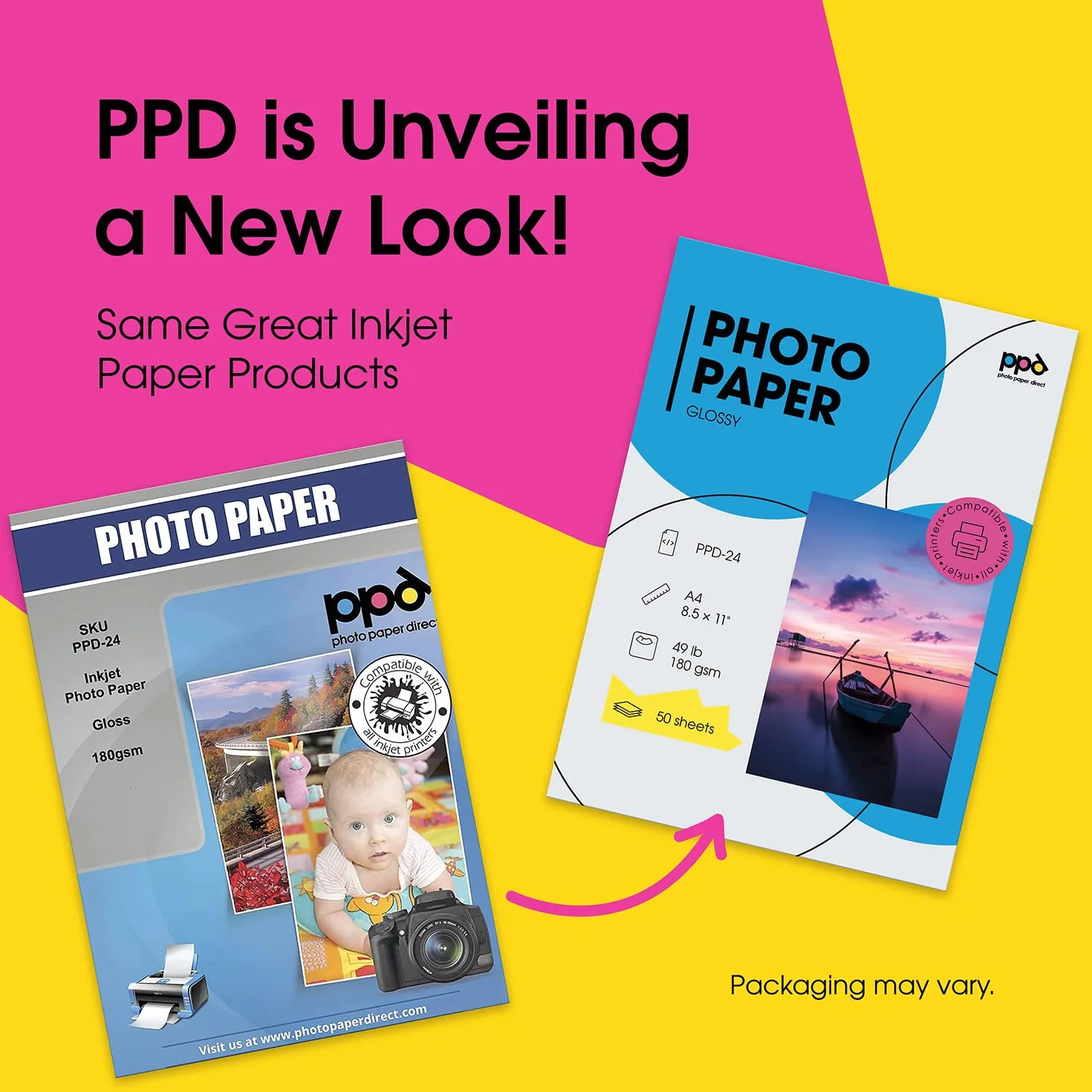 PPD A4 50 Arkuszy 180g Błyszczący Papier Fotograficzny do Drukarek Atramentowych - PPD-24-50