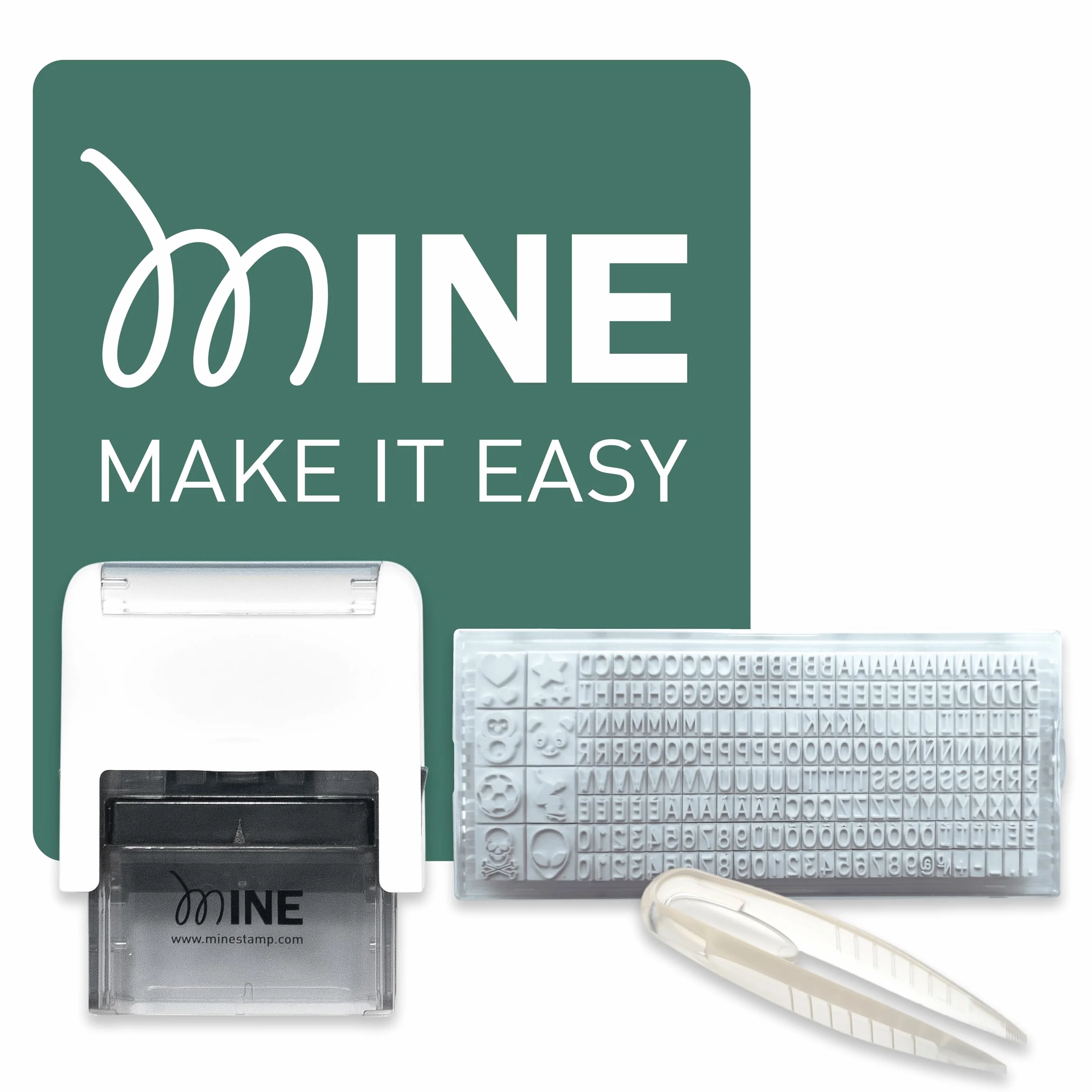 Mine Stamp - Kompaktowy stempel do ubrań i książek | Personalizowana kompaktowa pieczątka dla ubrań dorosłych i dzieci | Spersonalizowana pieczątka z imieniem dla ubrań dziecięcych