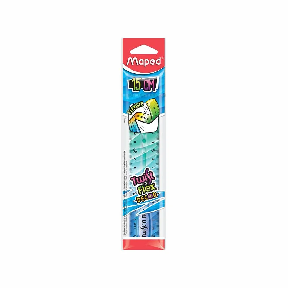 Maped Twist Flex Decor 279115 Linijka, Wielokolorowy, 15cm
