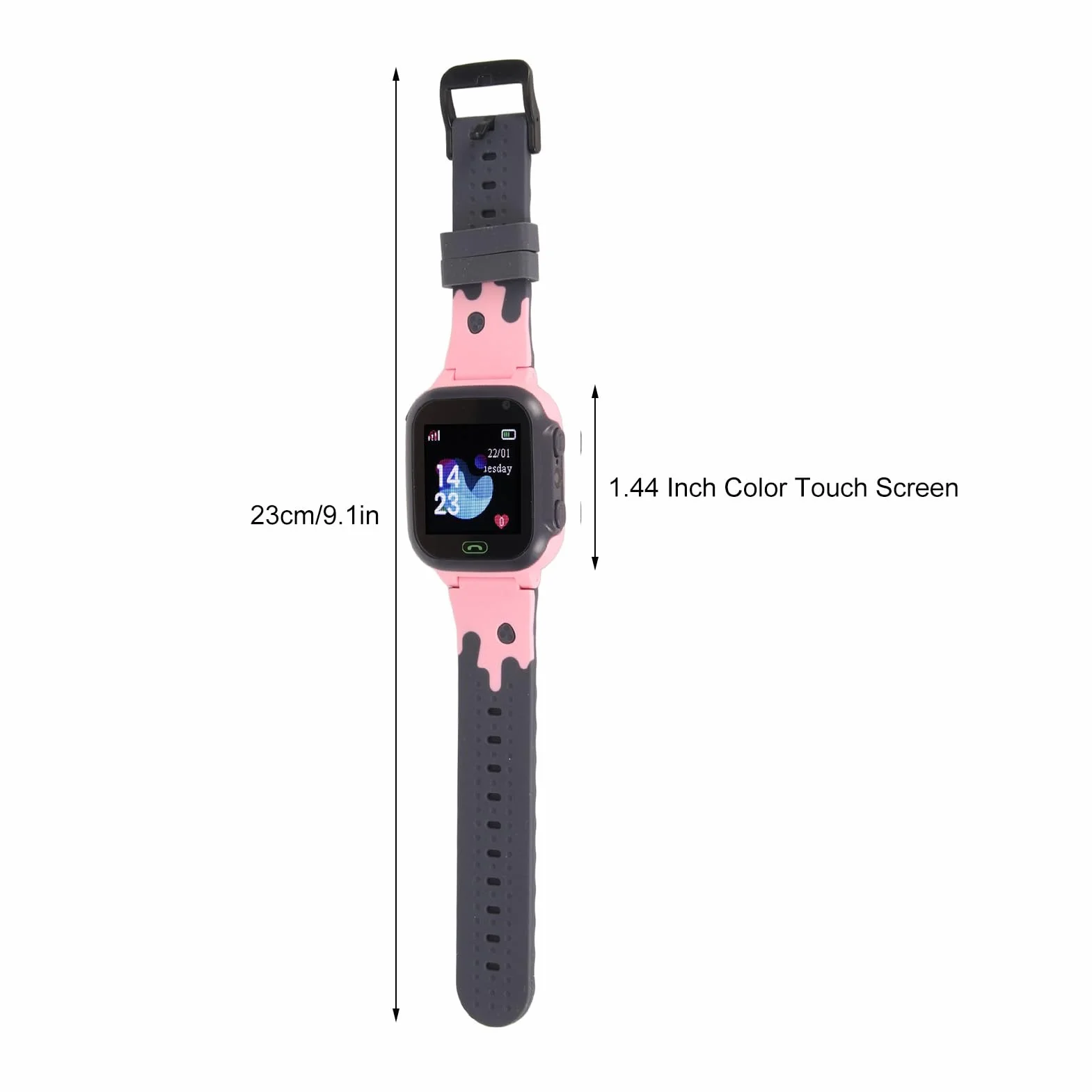 Smartwatch dla Dzieci Kolorowy Ekran Dotykowy o Przekątnej 1,44 Cala, 2-kierunkowe Połączenia Głosowe, Tryb zajęć Lekcyjnych, Pozycjonowanie LBS w Czasie Rzeczywistym, Aparat do