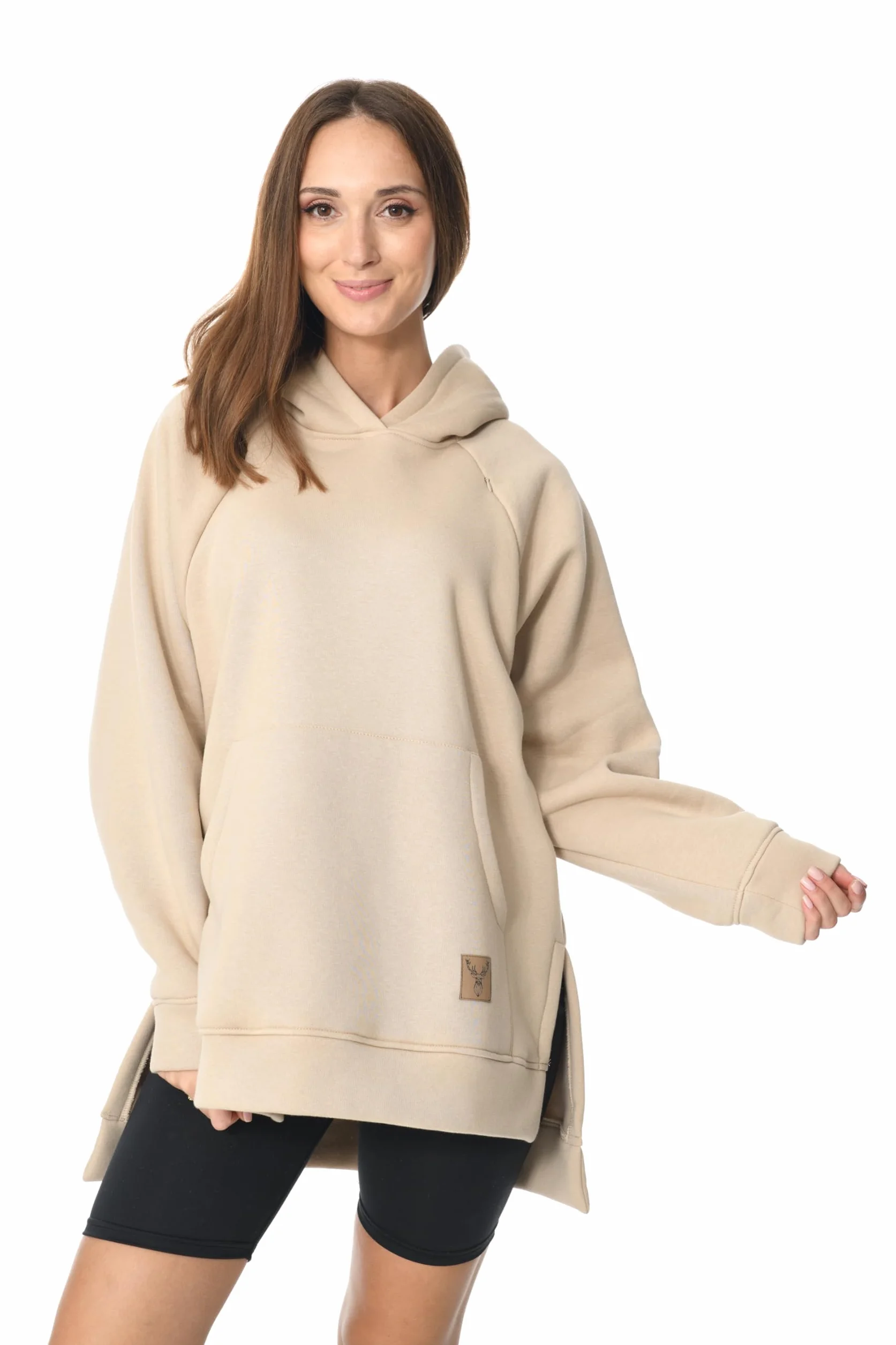 MijaCulture Moda ciążowa 2 w 1 sweter do karmienia i sweter ciążowy top do karmienia Stella M014