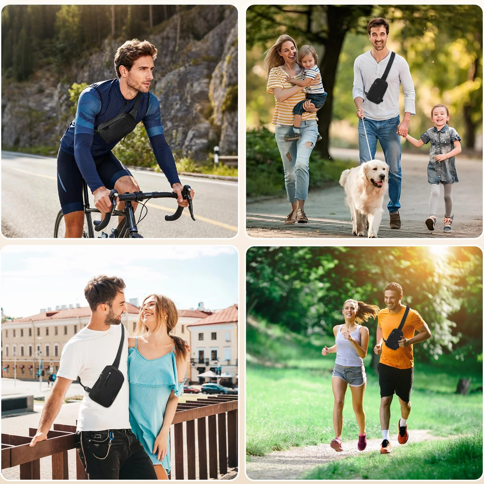 flintronic Torba na ramię, Sling Chest Crossbody Bag, Wodoodporna torba na ramię, Torba messenger, Torba na klatkę piersiową, Crossbag, dla mężczyzn i kobiet, do podróży, wędrówek, jazdy na rowerze