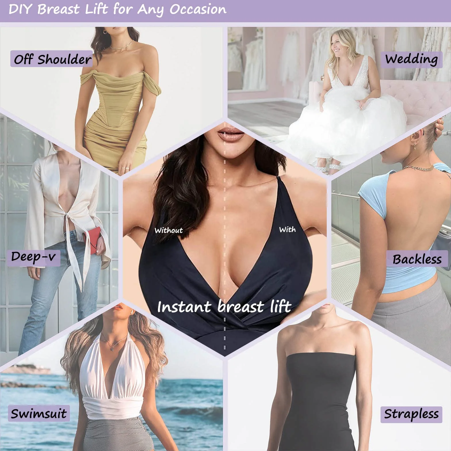 Boob Tape Set - Boobytape for Breast Lift and Nipple Covers for Women - Instant Lifting Boobytape for Breast Lift Plus Size and Good Lines Boobytape