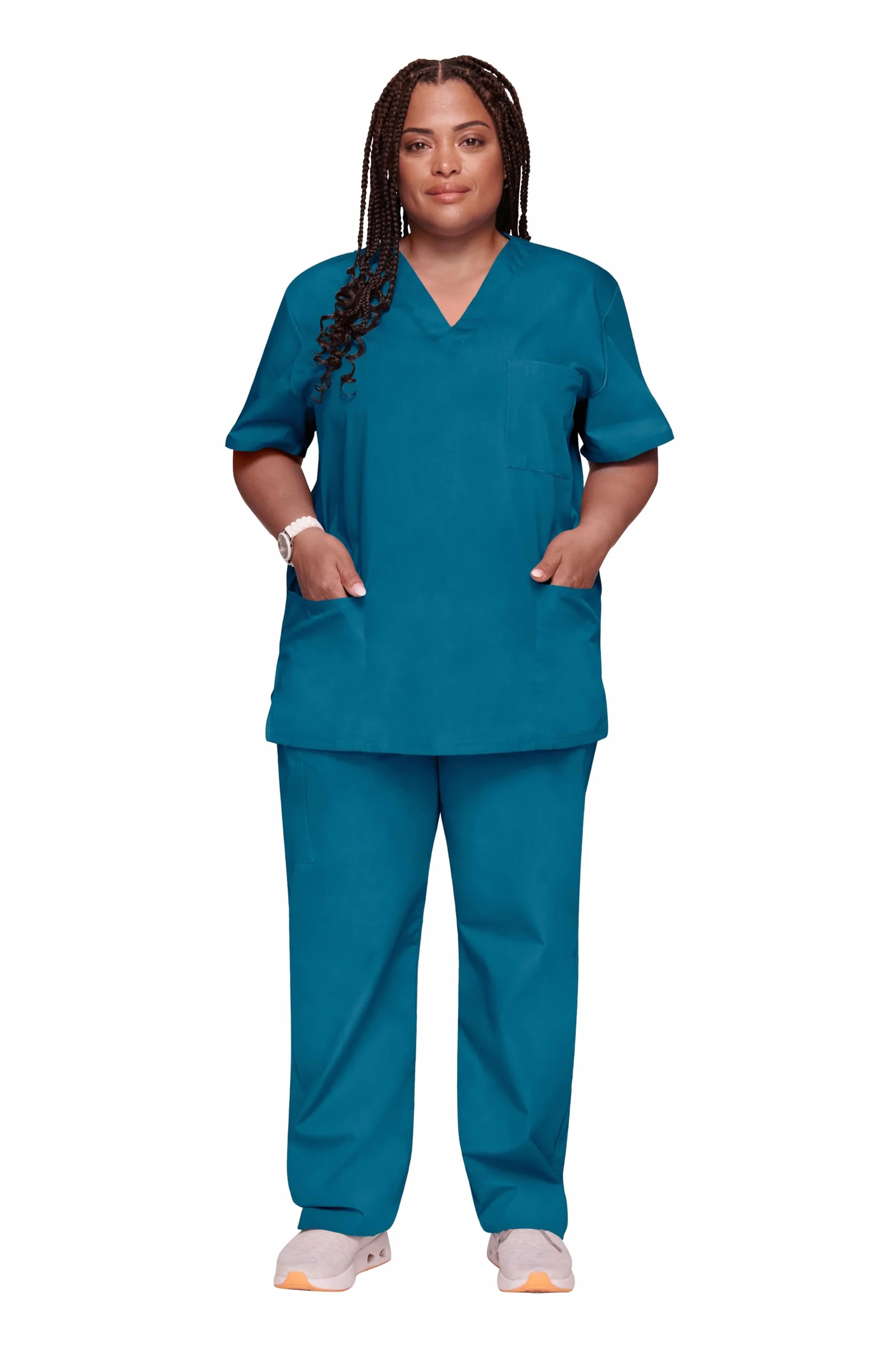 Cherokee - Uniform unisex kasak dekolt w serek linia Originals rozmiar XXS, granatowy, 18130, Caribbean Blue, M