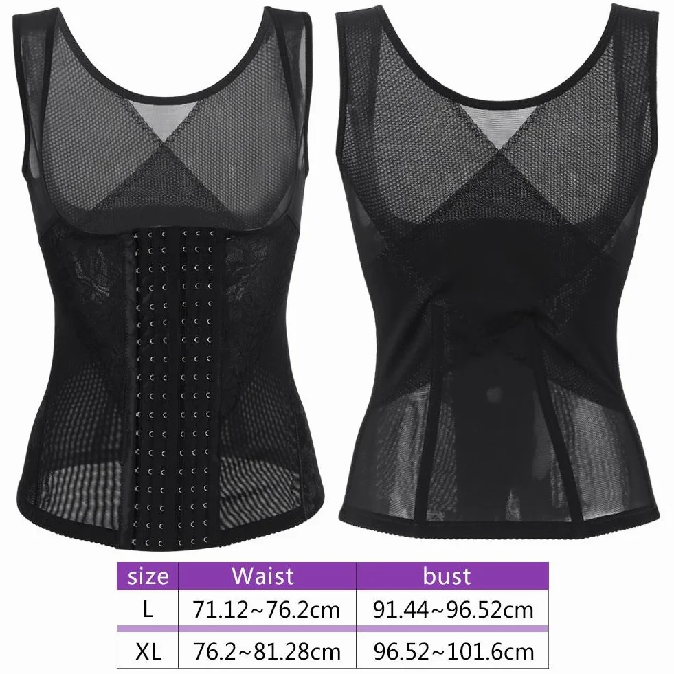 Damska Kamizelka Gorset Body Shaper Trainer Damska Regeneracja Po Porodzie Tummy Away Shaping Tops (L Black),Opieka Poporodowa