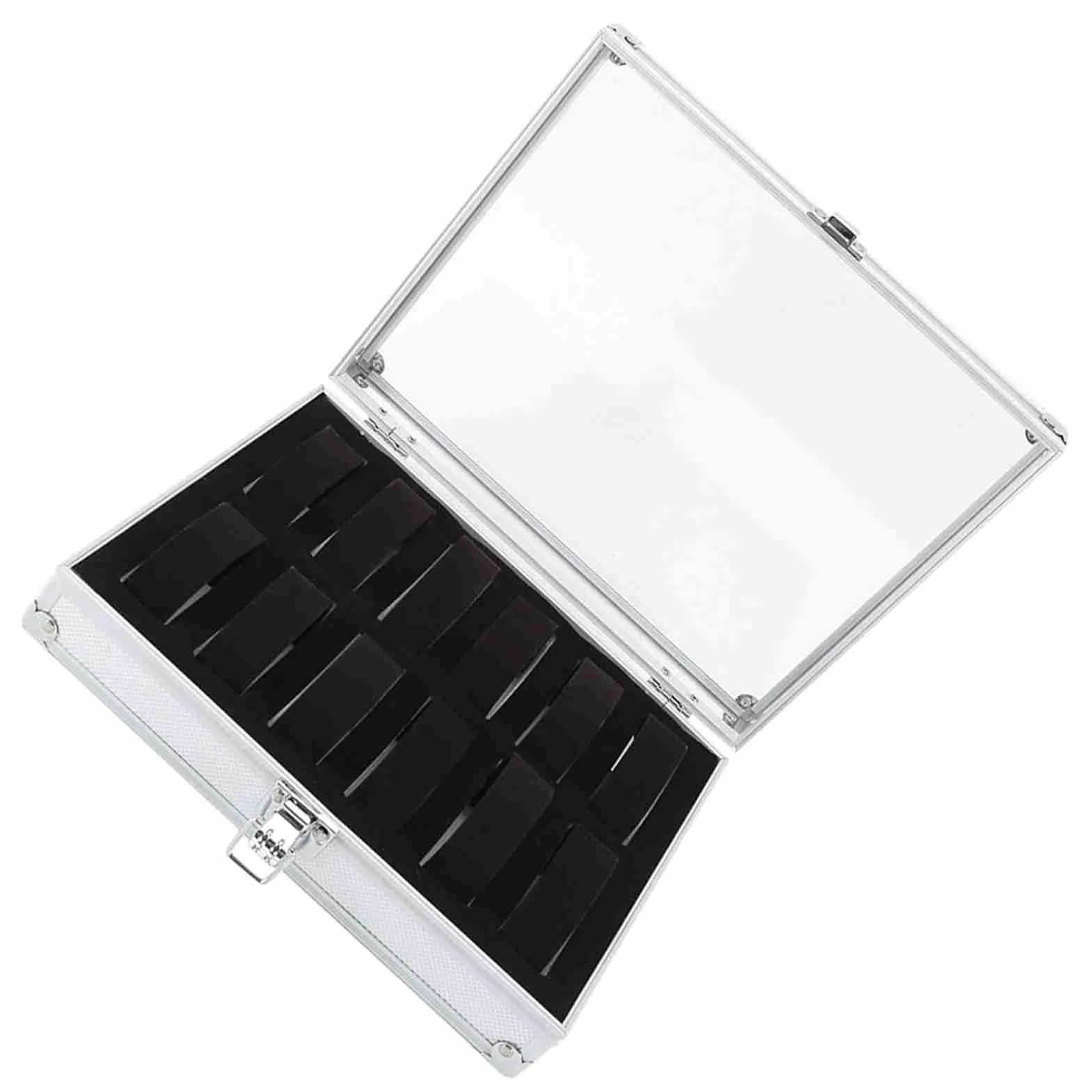 Keenso Elegancki Aluminiowy Wyświetlacz z Zegara z Akrylowym Oknem Wyświetlacza, Wysokiej ści Pudełko do Przechowywania dla Entuzjastów, Szczeliny 6/12 do Organizowania Zegarków i Biżuterii