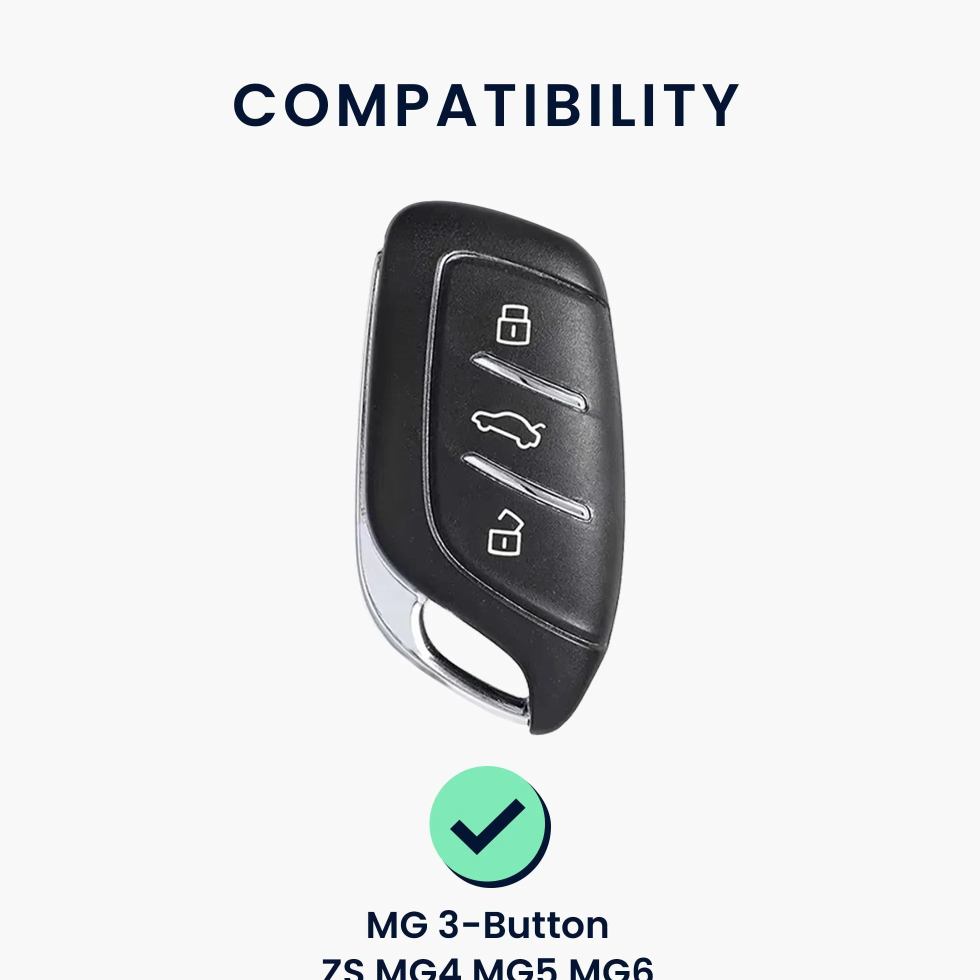 kwmobile Etui ochronne na kluczyki samochodowe, kompatybilne z 3 przyciskami, ZS MG4, MG5, MG6, etui na klucze, wykonane z silikonu, w kolorze czarno-białym