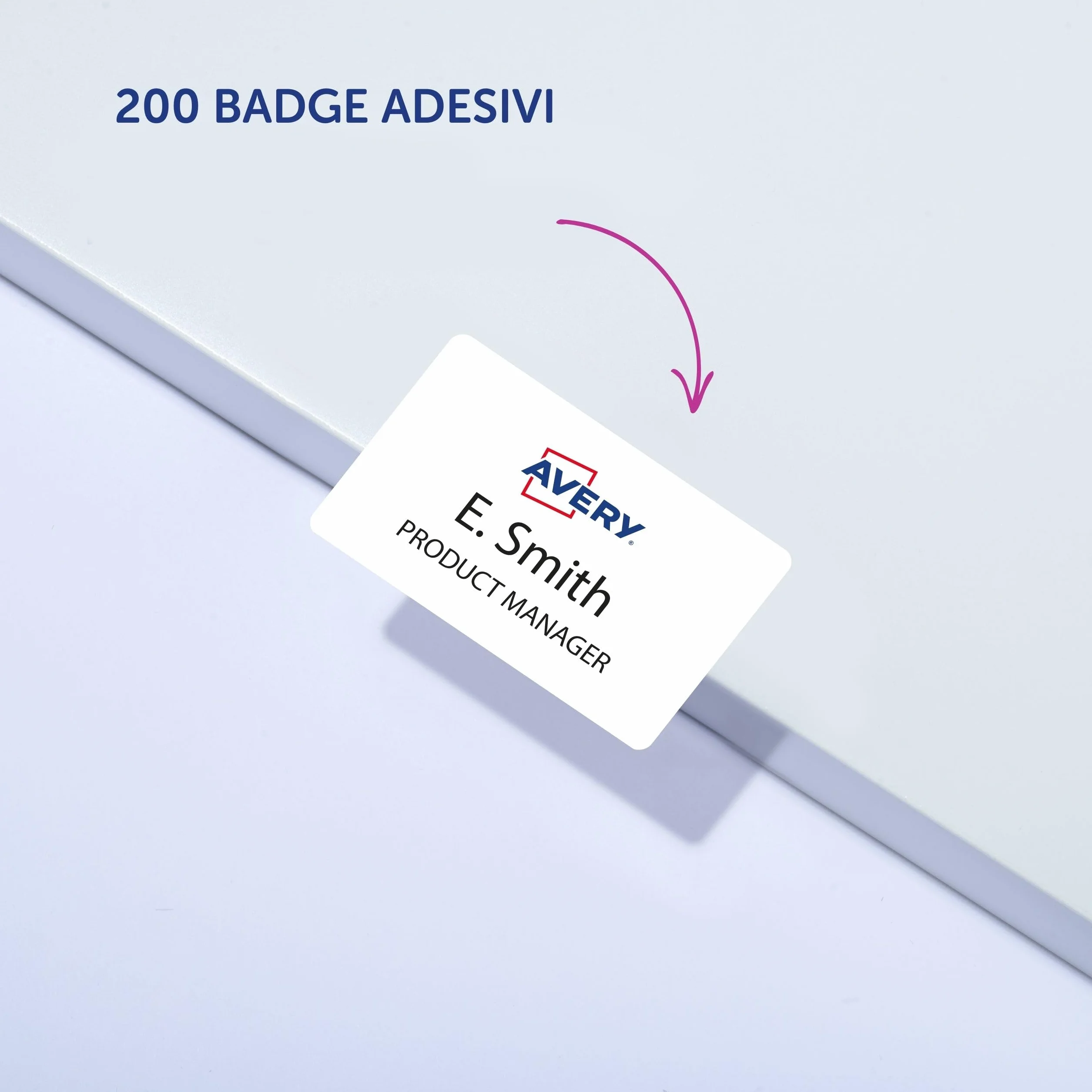 Avery Samoprzylepne etykiety z możliwością zmiany położenia, 10 etykiet na arkusz A4 - niebieskie obramowanie (L 4785), białe, 80 x 50 mm