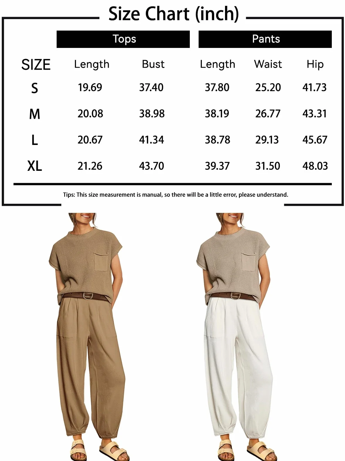 LILLUSORY 2-częściowe zestawy dzianinowe dla kobiet modne zestawy dresów