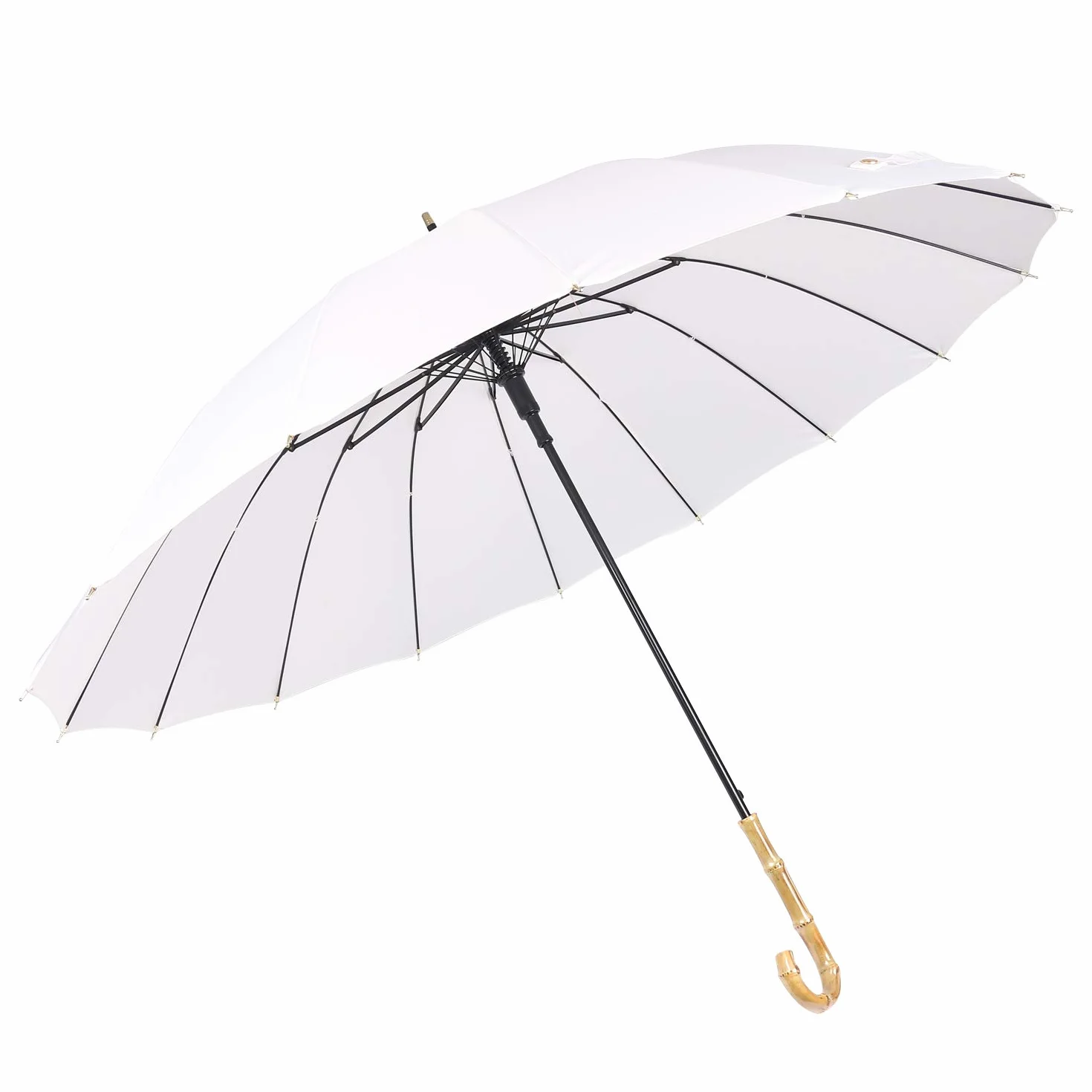 ThreeH bambusowy uchwyt parasol golfowy automatyczny, otwarty uchwyt, drewniany haczyk, parasol KS08