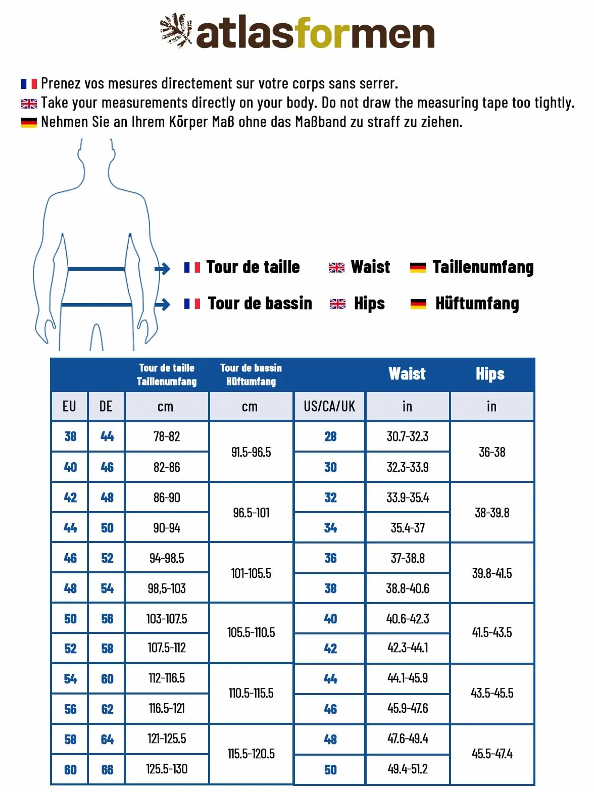 ATLAS FOR MEN - Dostępne w dużych rozmiarach od 38 do 60