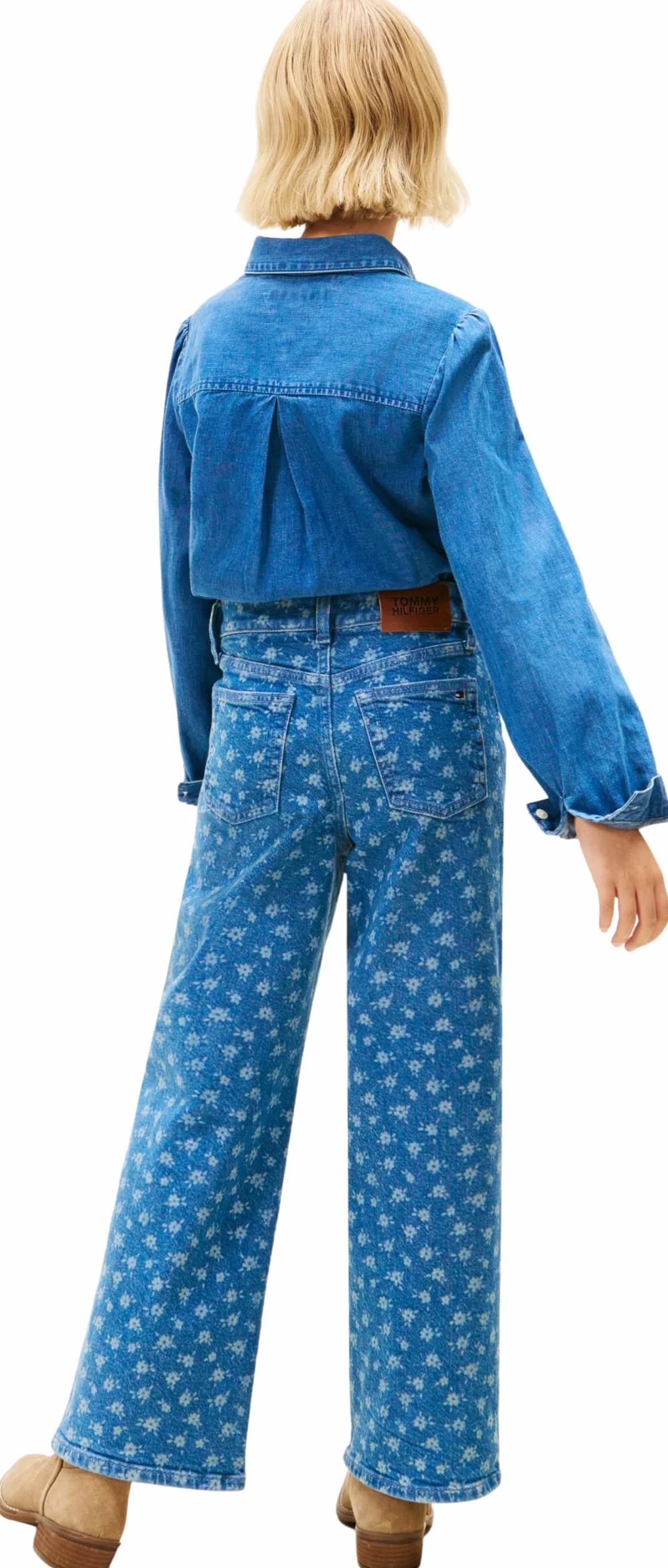 Tommy Hilfiger Mabel Wide Leg Flower Aop Jeans Kg0kg08960 - Luźny Dziewczynki