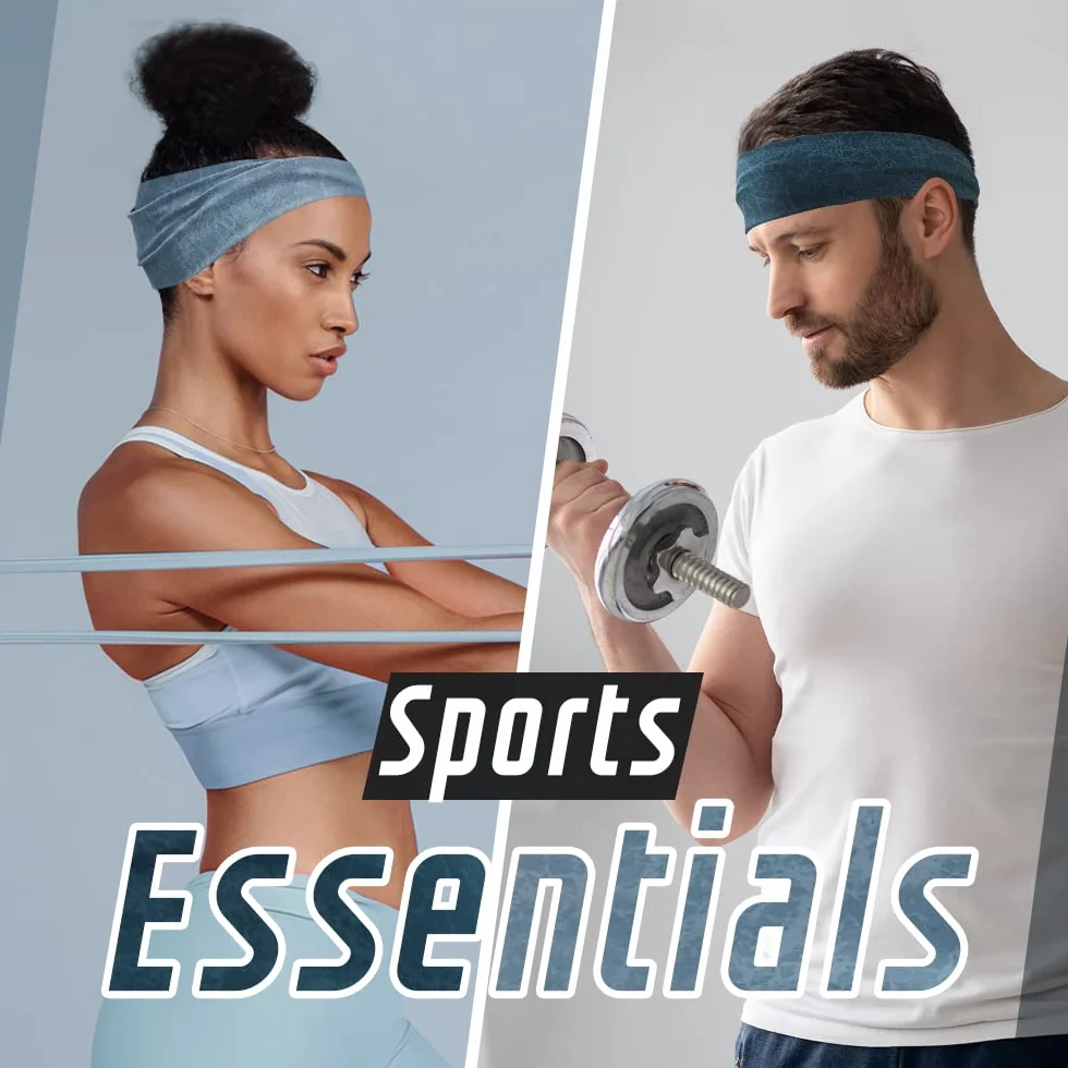 10 PCS Opaski Treningowe dla Mężczyzn i Kobiet, Męskie Opaski Sportowe do Długich Włosów