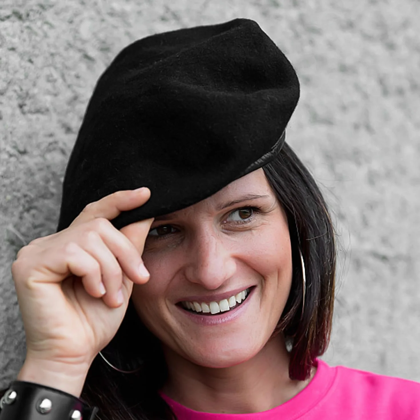 Beret, wełniany beret, czarny, regulowany damski beret, ciepła czapka, modna czapka dekoracyjna, nadaje się do noszenia na co dzień, do szkoły, dojazdów do pracy, 1 sztuka, czarny, jeden
