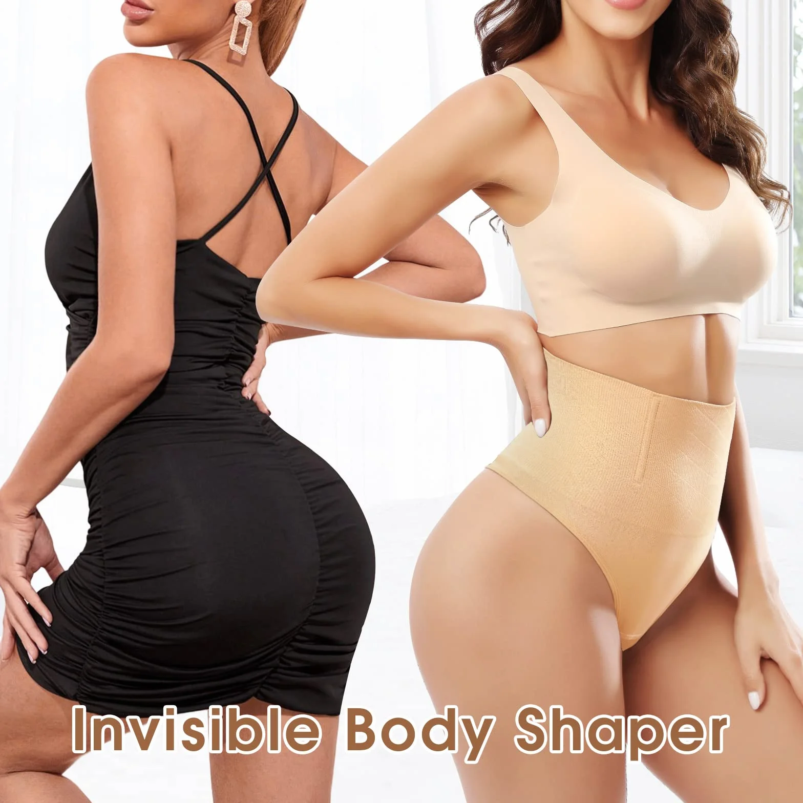 Xnova Bielizna damska bielizna modelująca stringi kontrola brzucha majtki wysoka talia modelujące pośladki modelujące sylwetkę dla kobiet bezszwowe wyszczuplające stringi majtki