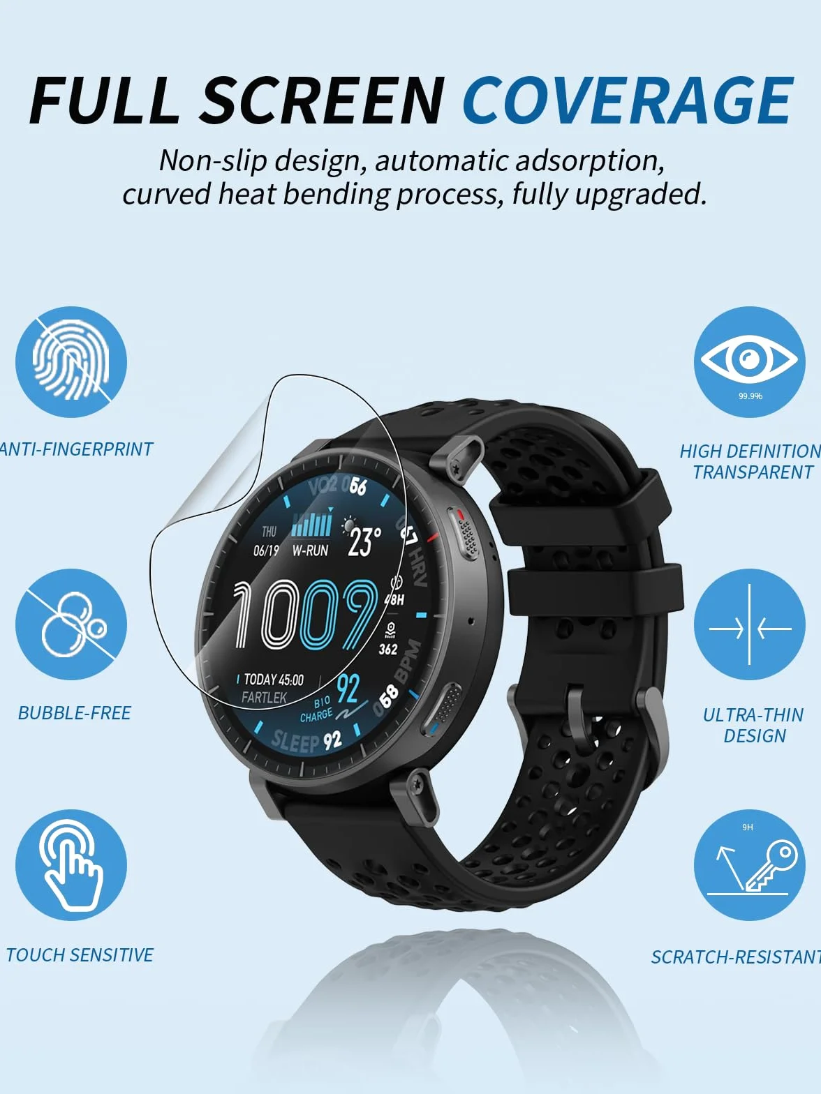 (6 sztuk) folii ochronnej do Amazfit Active Max, yystao TPU miękka folia ochronna na wyświetlacz, wysoka rozdzielczość, odporna na zarysowania, wrażliwa na dotyk, odporna na odciski palców