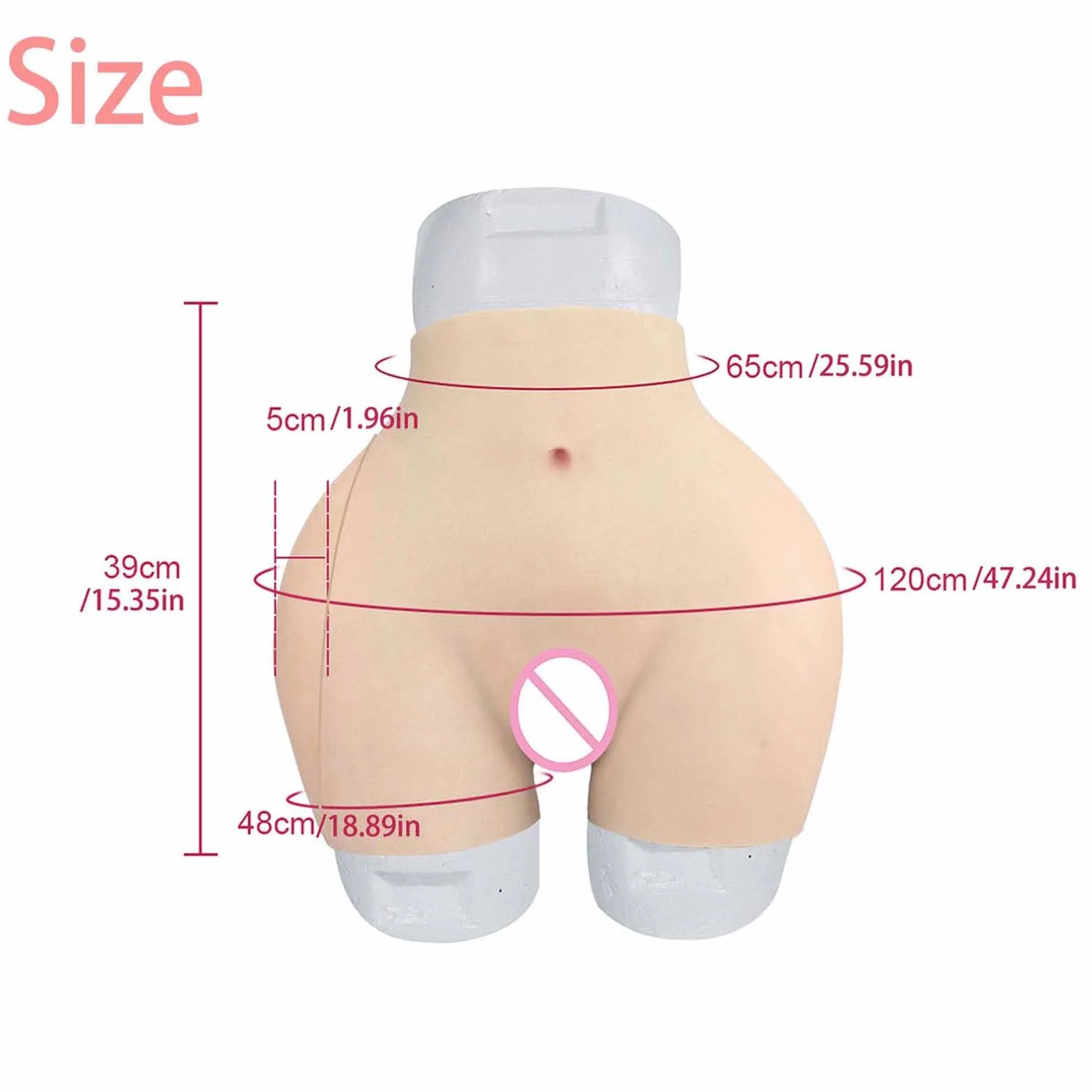 Adima Ogromne Tyłek Crossdresser Silikonowe majtki Mężczyzna do kobiet Enhancer Shapewear Ukrywanie bokserki Gaff,Wheat colored,Upgrade