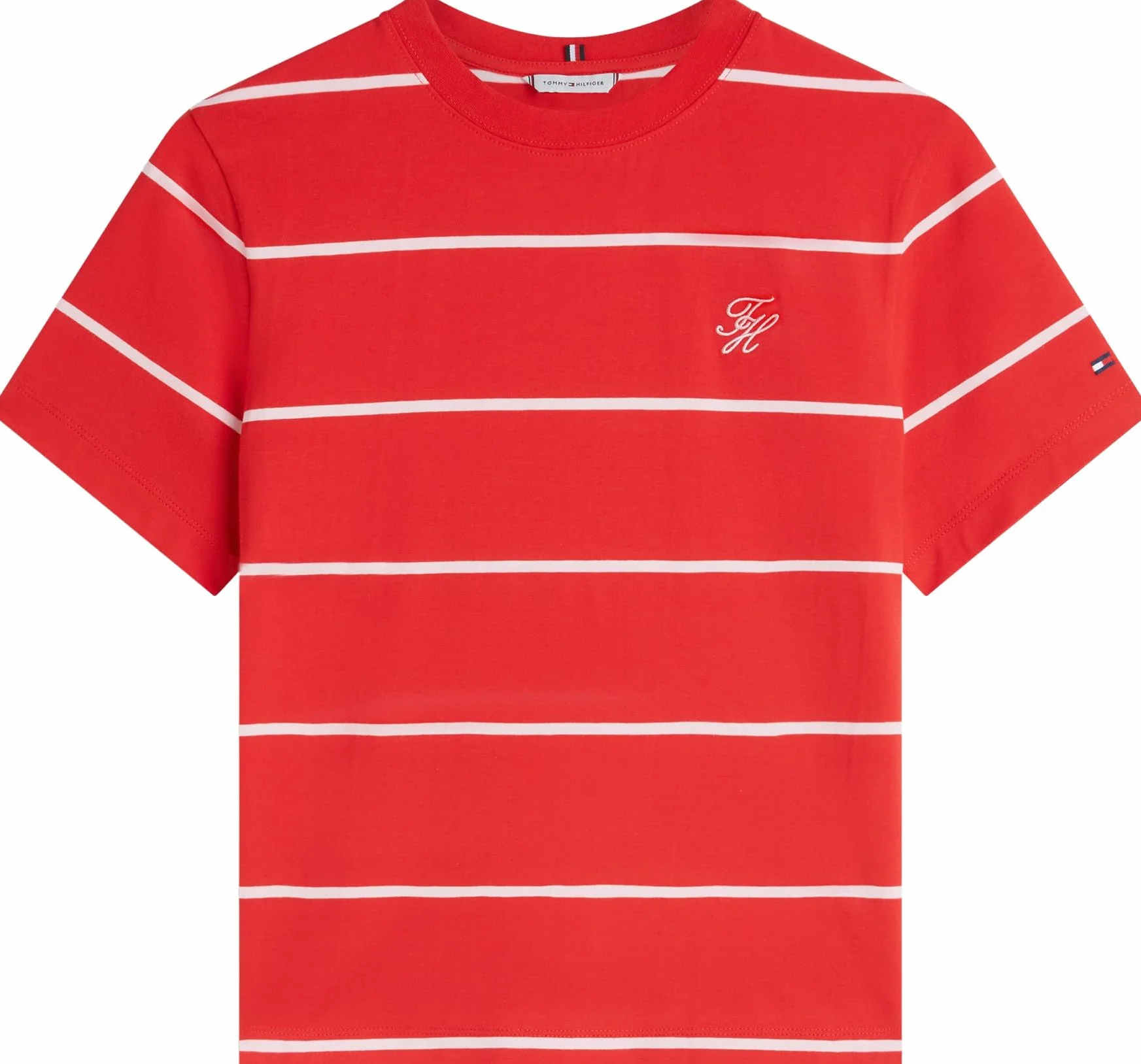 Tommy Hilfiger Damska koszulka Th Script Reg C-Nk Ss Ww0Ww47809, CZERWONA, XL