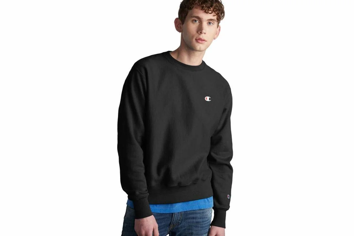 Champion Bluza męska z okrągłym dekoltem, odwrócony splot, ciężka bluza polarowa dla mężczyzn, L