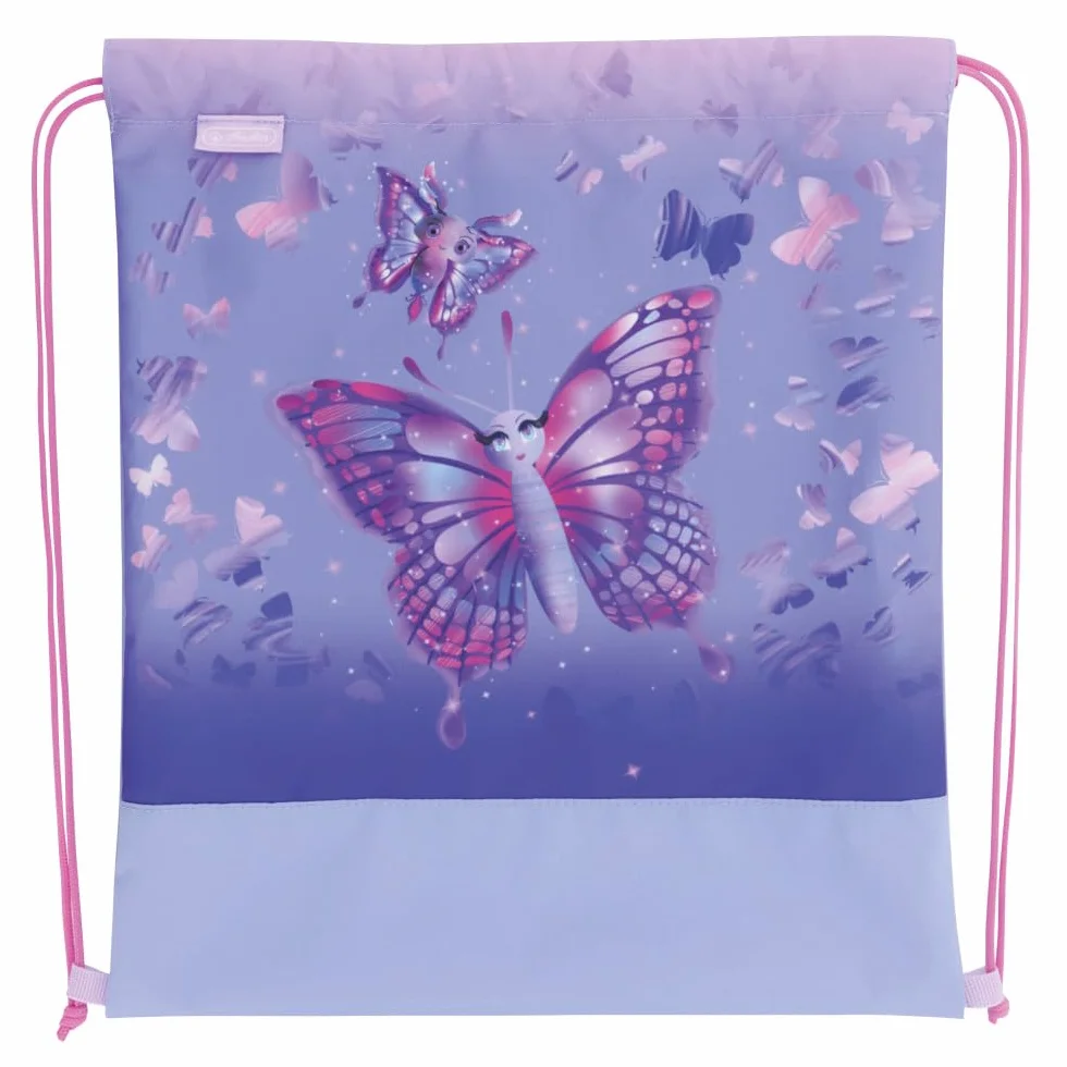 Herlitz Tornister Dziecięcy LoopButtefly Paradise z wyposażeniem | Plecak Szkolny jednokomorowy | Organizer Dla Ucznia Dzieci | Sztywne Plecy | Szkolna Torba na Plecy | Wytrzymały 16l, 950g, kl.1-3