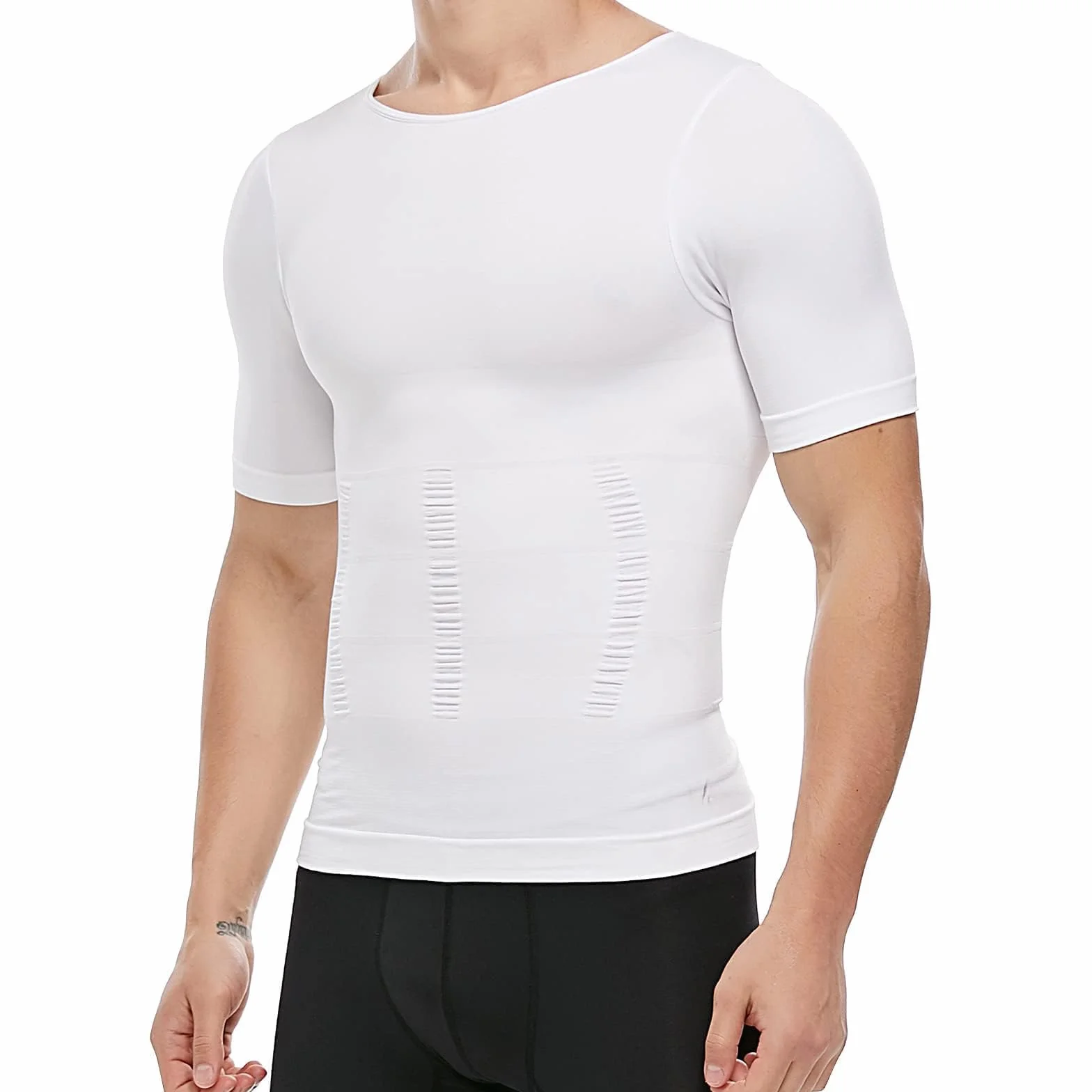 KOCLES Męska koszulka modelująca sylwetkę kompresyjna chłodząca bielizna modelująca podkoszulek Mężczyźni Mens Body Shaper Compression Cooling T Shirt Shapewear Undershirt