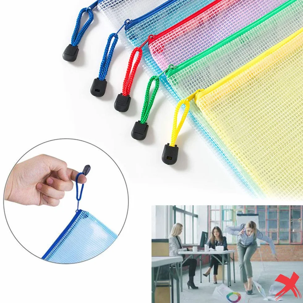 Vicloon A4,10 szt., kieszenie na foldery, PVC Zipper Folder Saszetki do przechowywania dokumentów Przepisy firmowe Organizacja - różne kolory