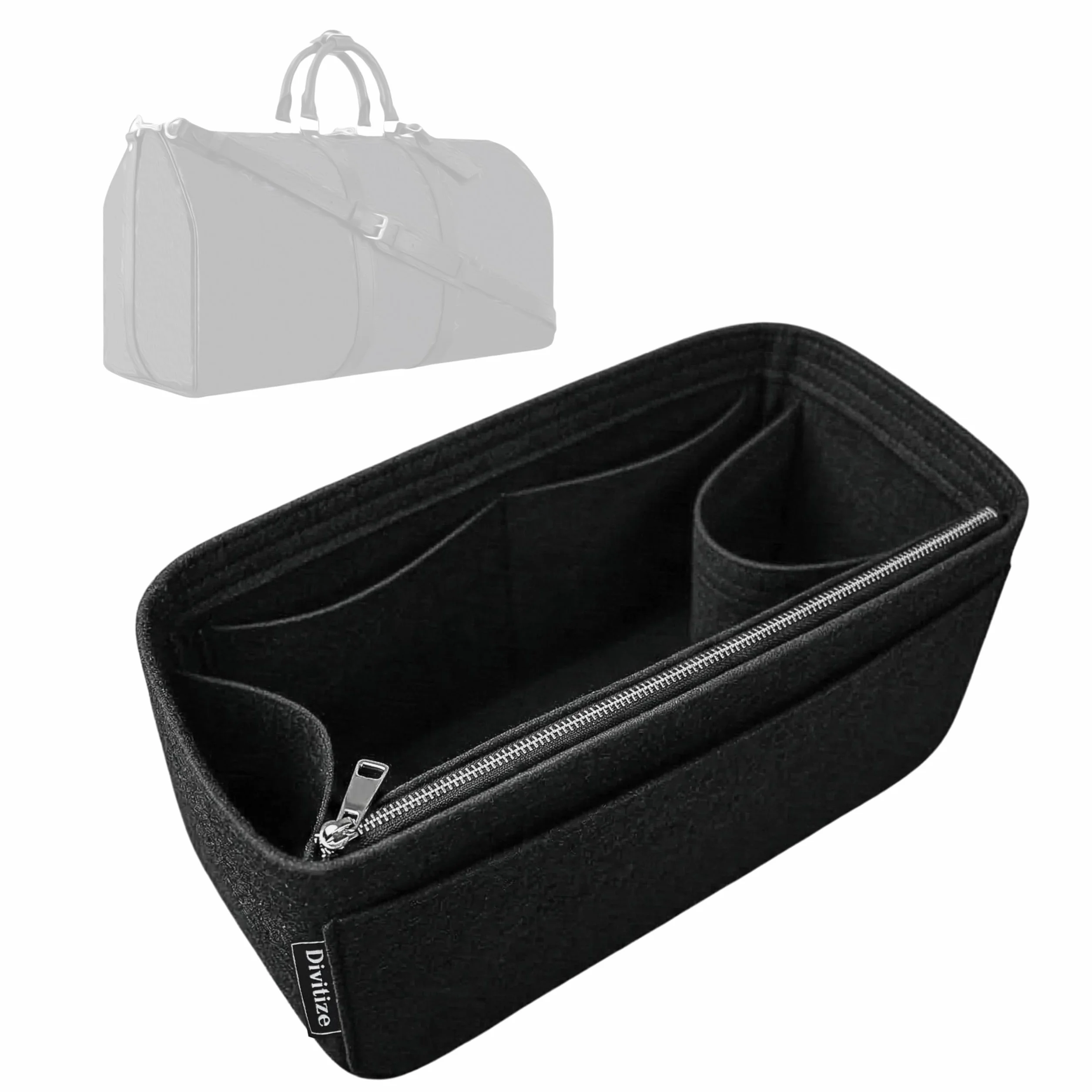 Divitize Organizer kieszonkowy klasy premium, kompatybilny z LV Keepall 25/35/45/50/55/60/City - miękki filc, wzmocnione dno, pełne pokrycie, + 24 kolory