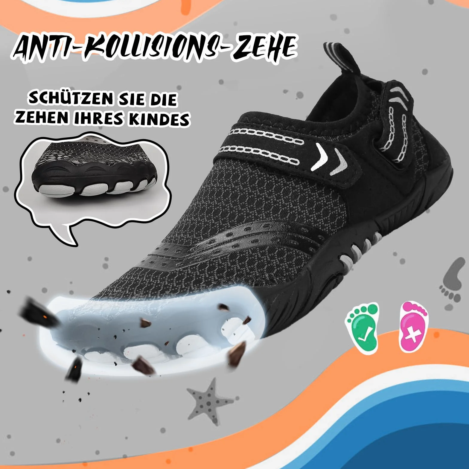 IEEILULU Buty Barefoot dla dzieci, Barefoot dla dzieci, regulowane buty do chodzenia na bose stopy, wodne buty do wody dla dzieci