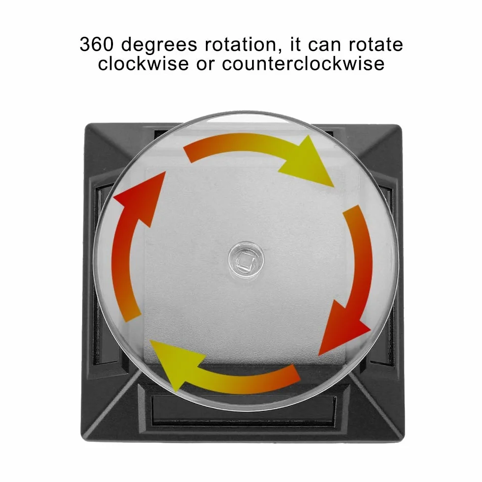 Solar Gramofon Obrotowy Stojak 360 °, Stojak Solarny Gramofon Obrotowy Zegarek Telefon Stojak na Biżuterię, Biżuterię Spinner Watch Hobby Collection Półka(czarny)