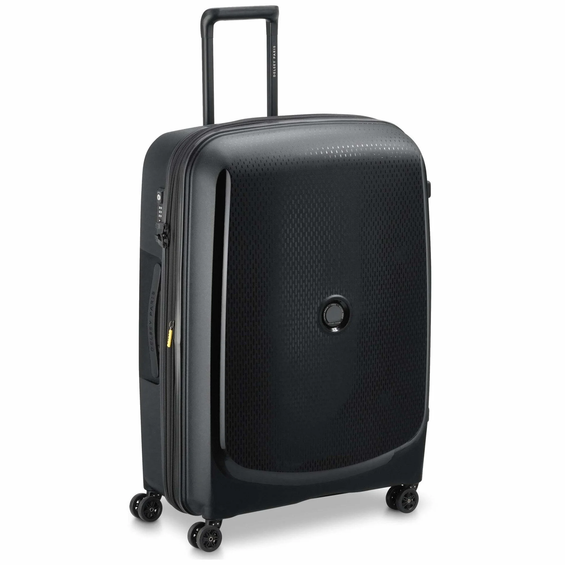 DELSEY PARIS Belmont Plus, walizka dla dorosłych, materiał z recyklingu, czarne, L Extensible (76 cm) Materiale Riciclato, rozciągliwy