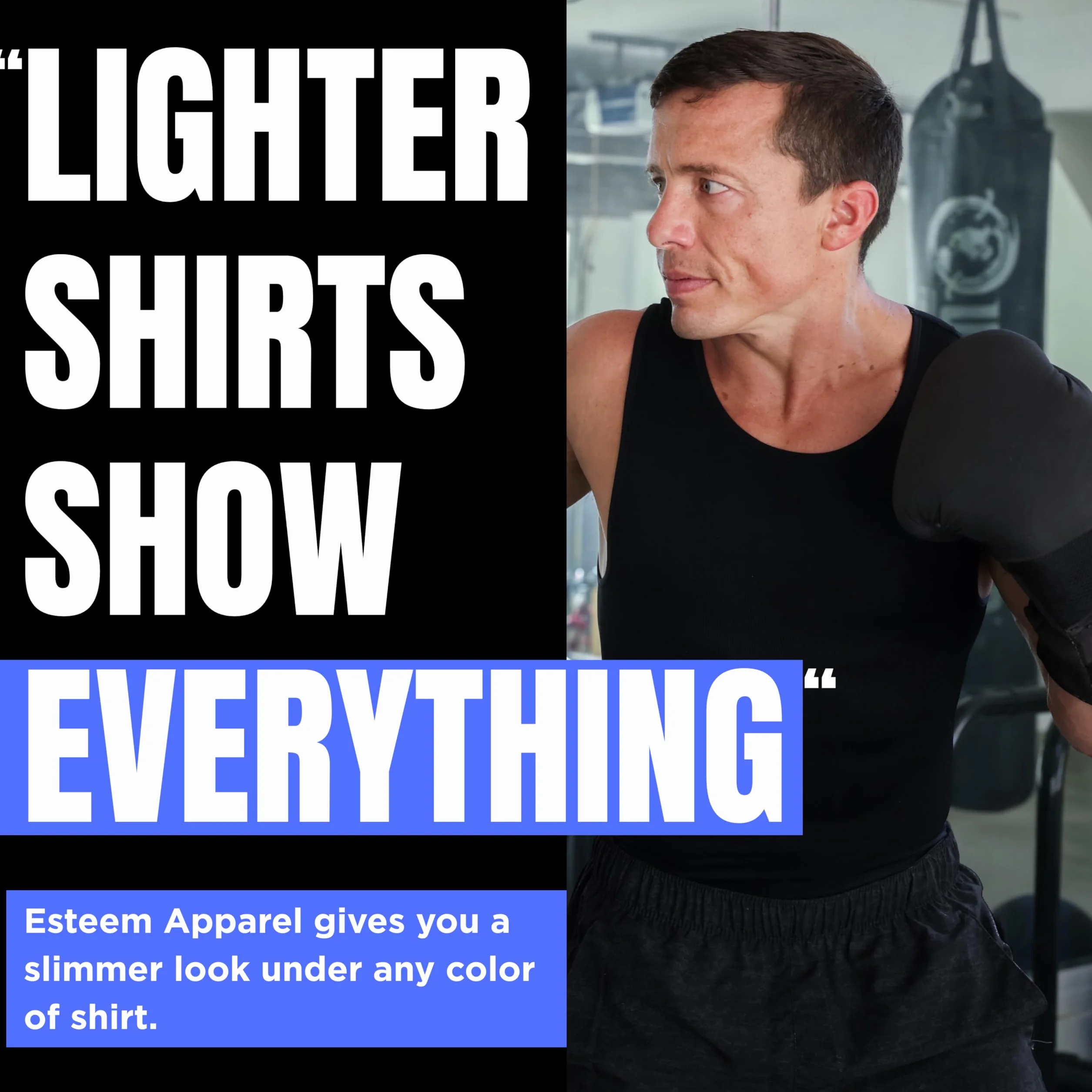 Esteem Apparel EliteSlim męska koszula kompresyjna, aby ukryć ginekomastię moobs brzuch brzuch wyszczuplająca bielizna modelująca
